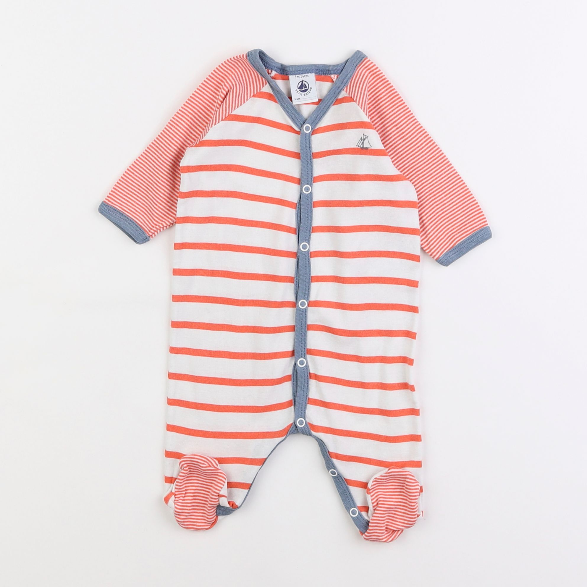 Petit Bateau - pyjama coton rouge - 1 mois