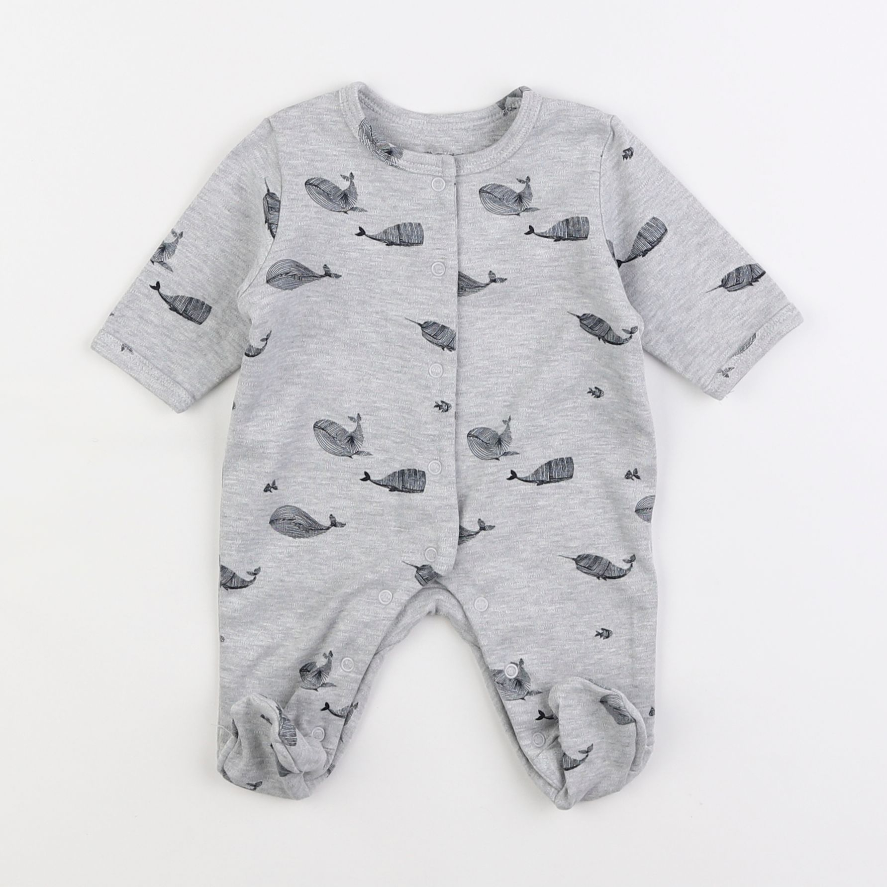 Vertbaudet - pyjama coton gris - 1 mois