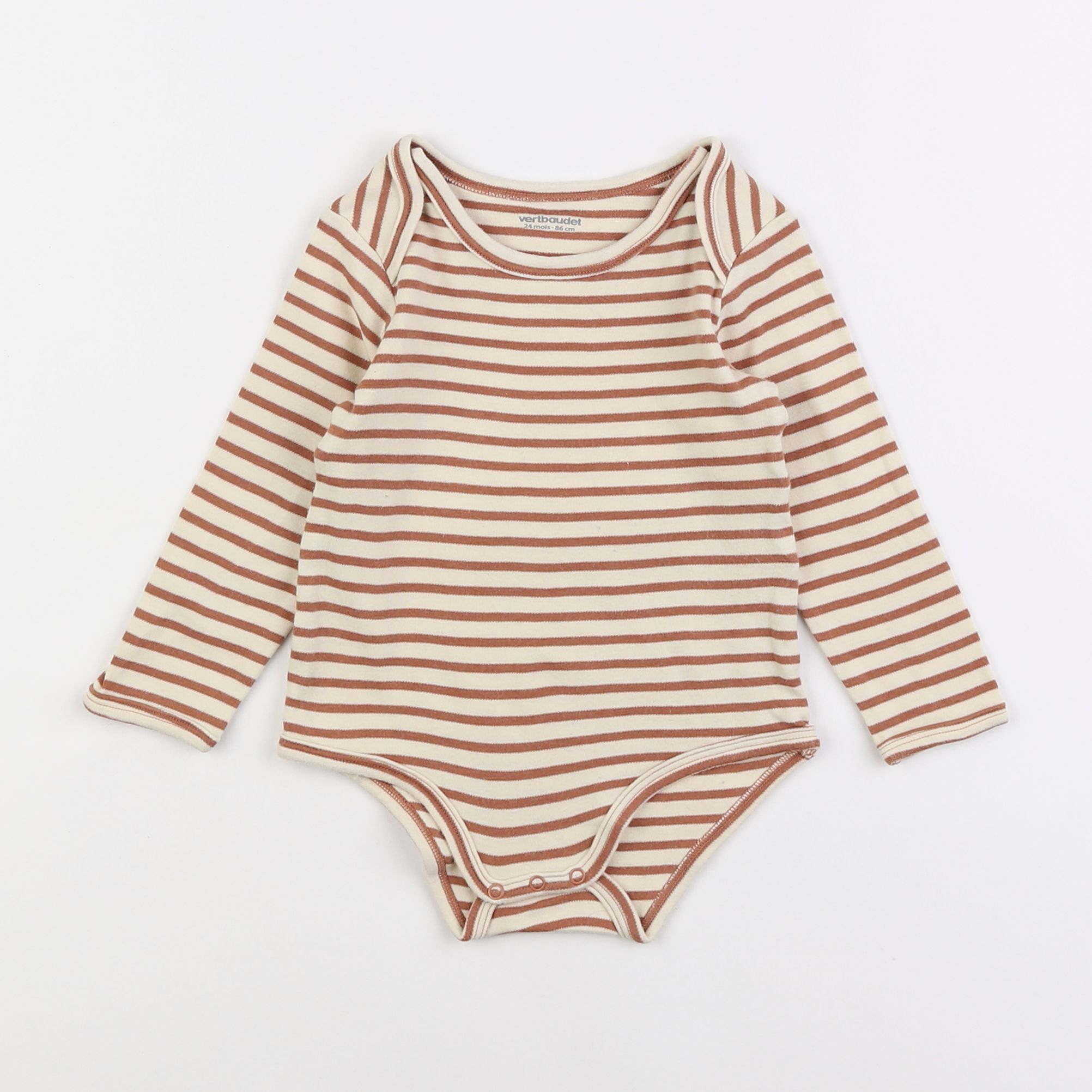 Vertbaudet - body beige, marron - 2 ans