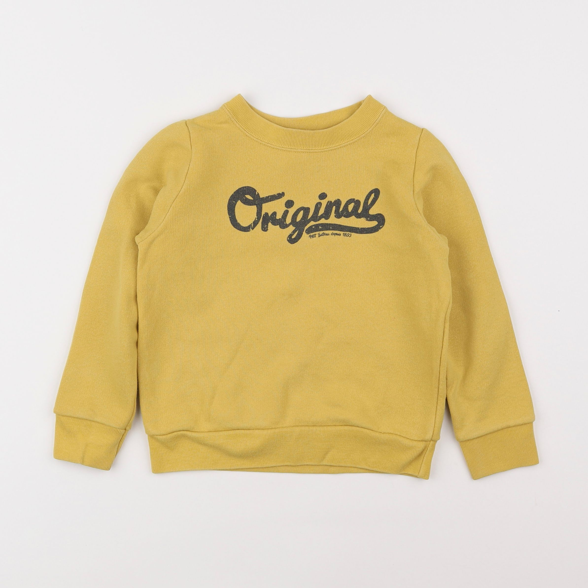 Petit Bateau - sweat jaune - 4 ans