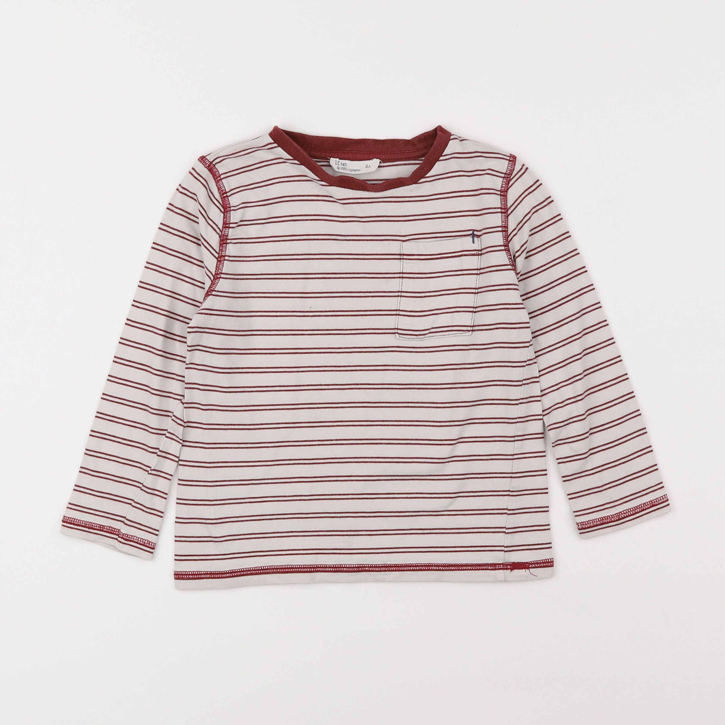 Little Cigogne - tee-shirt beige, rouge - 4 ans