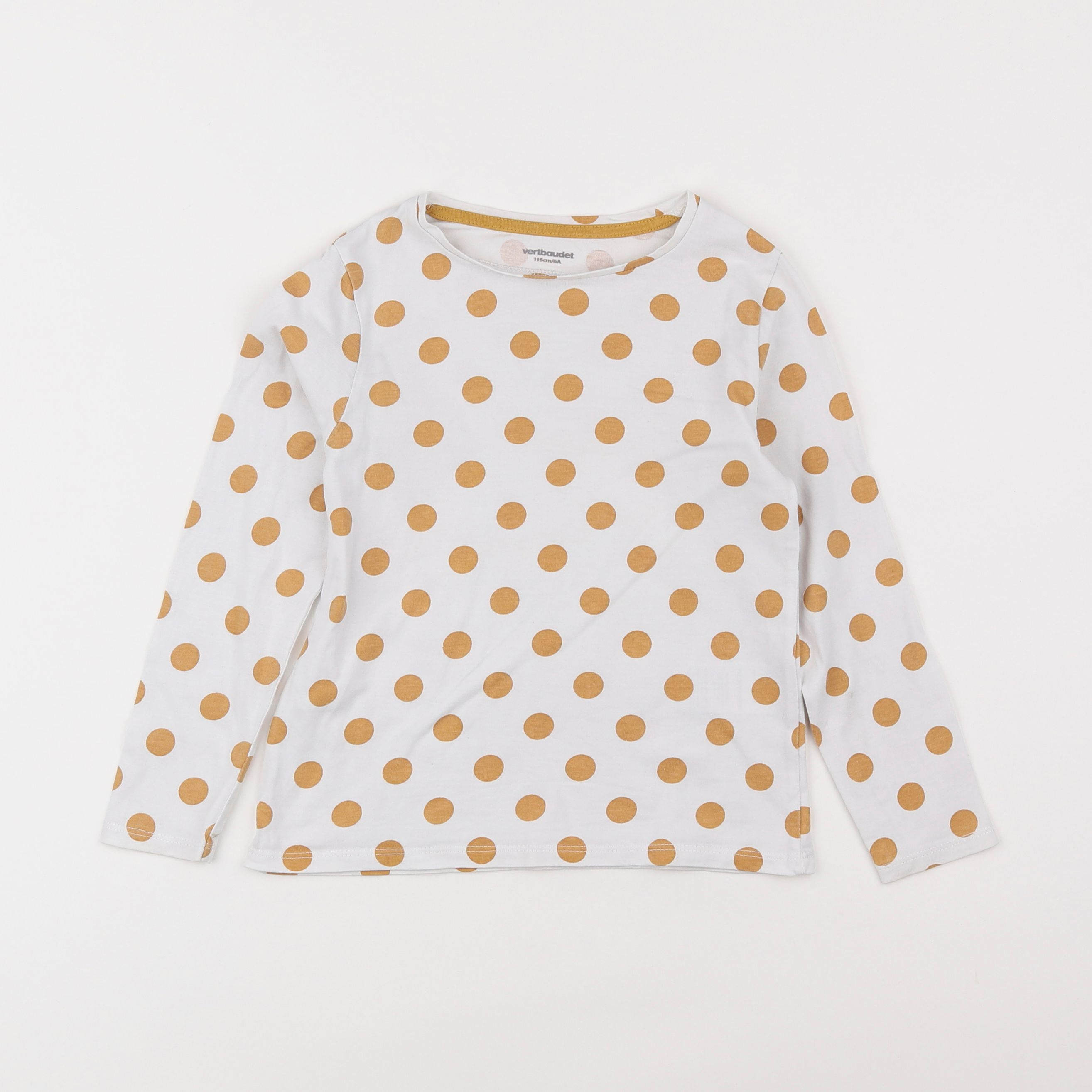 Vertbaudet - tee-shirt jaune, blanc - 6 ans