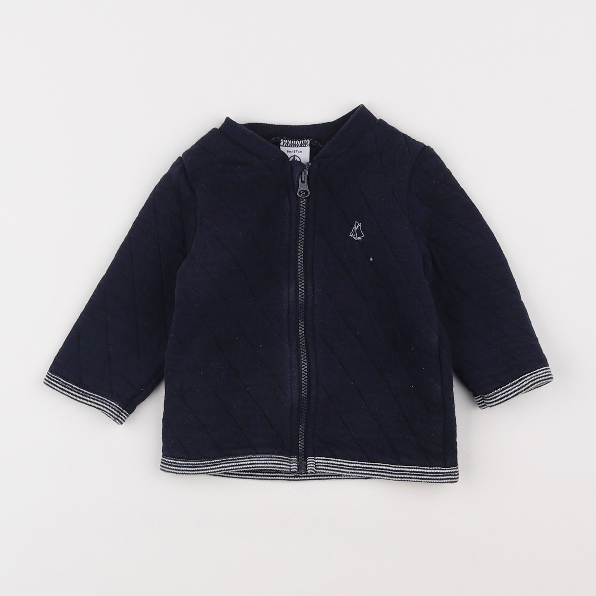 Petit Bateau - sweat bleu - 6 mois