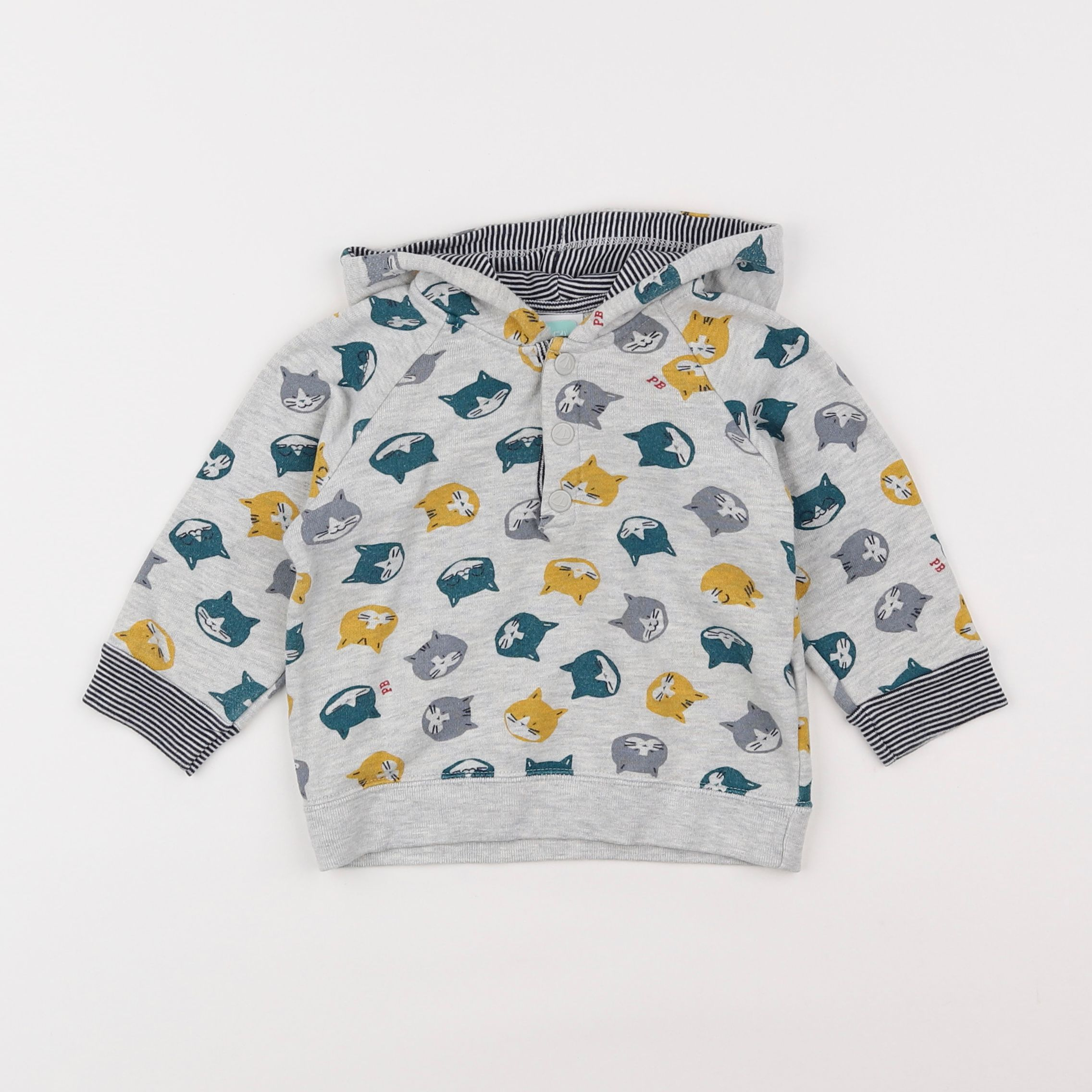 Petit Bateau - sweat gris - 12 mois