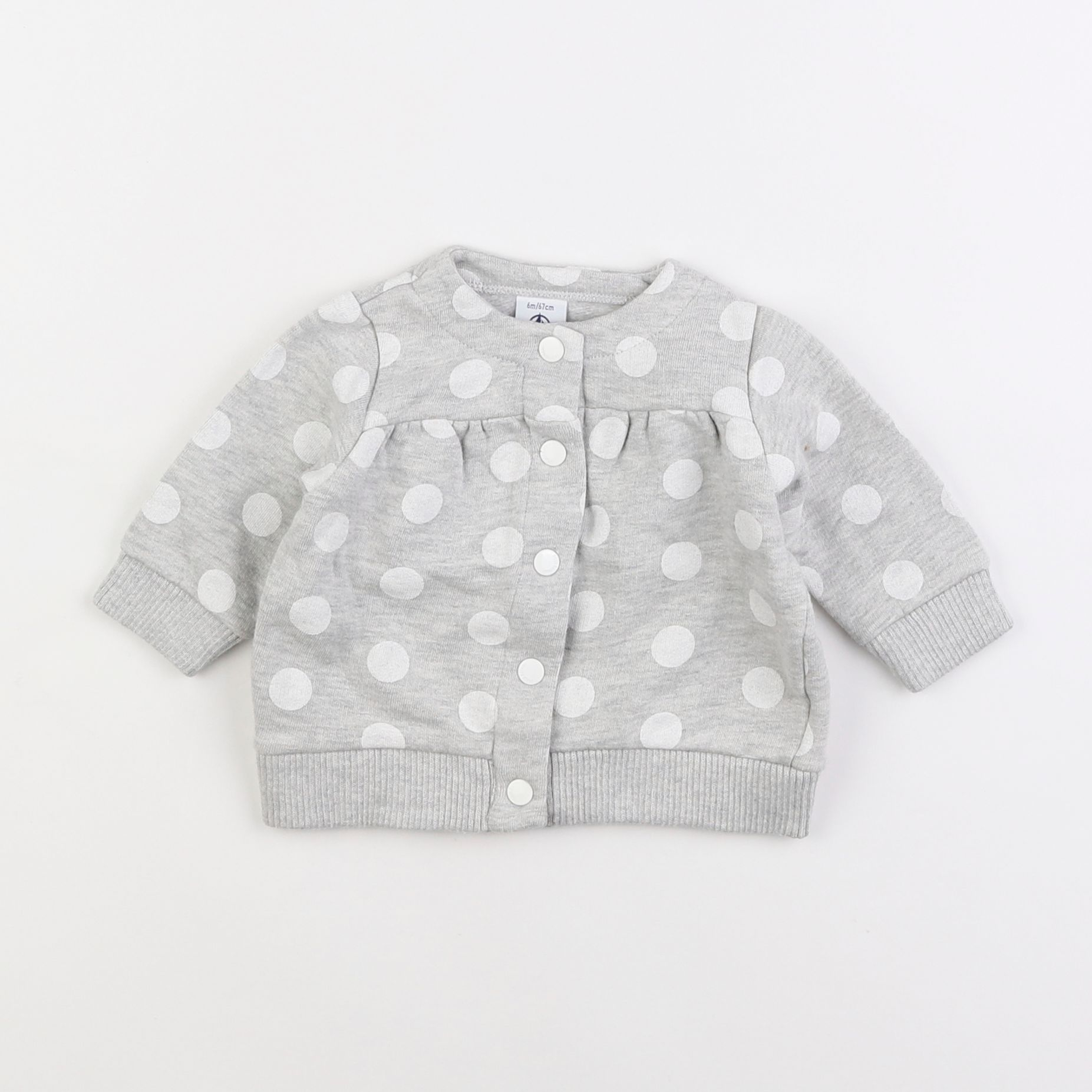 Petit Bateau - sweat gris - 6 mois