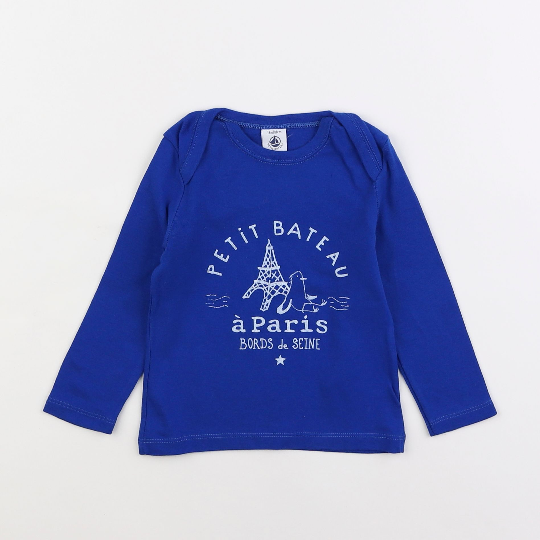 Petit Bateau - maillot de corps bleu - 18 mois