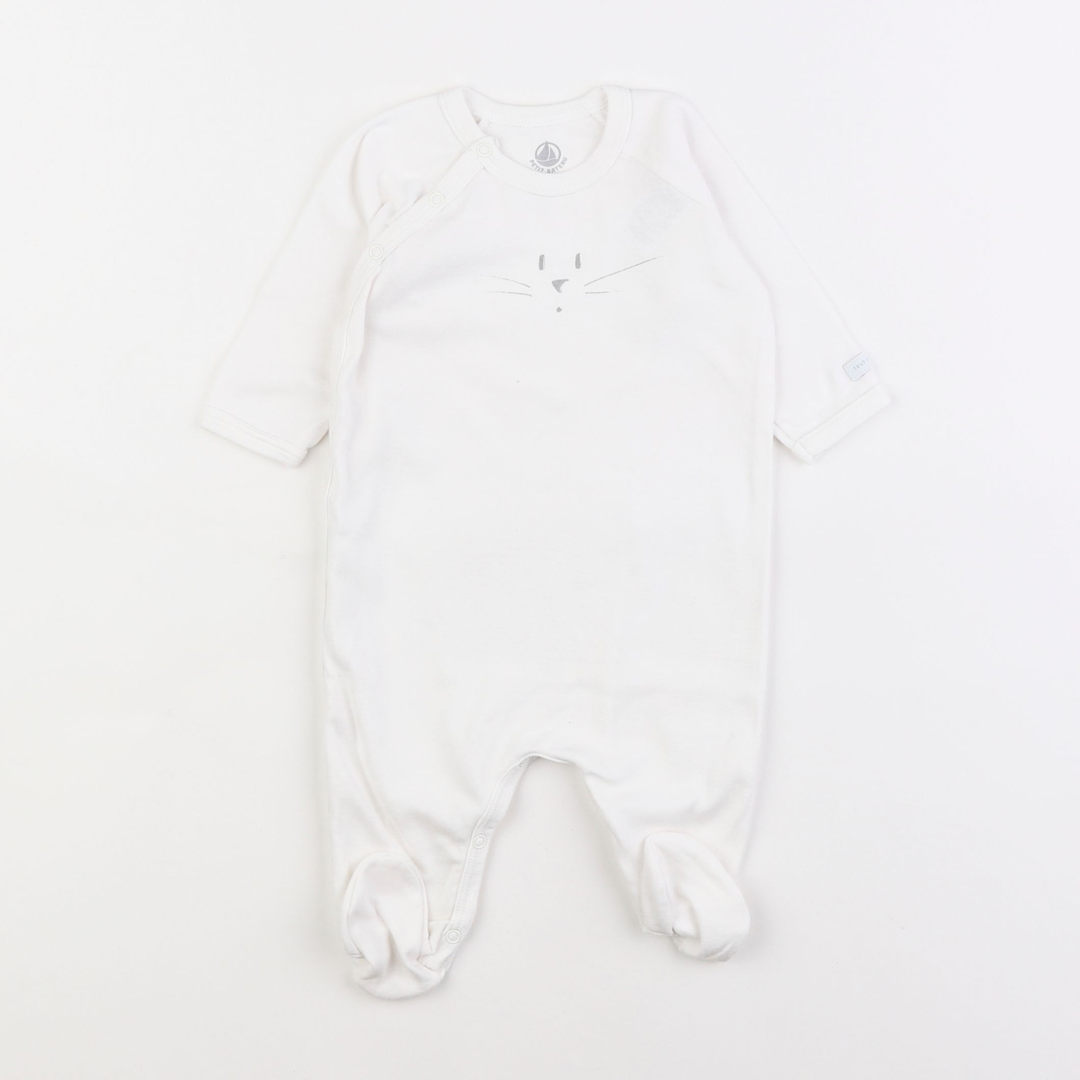 Petit Bateau - pyjama coton blanc - 3 mois