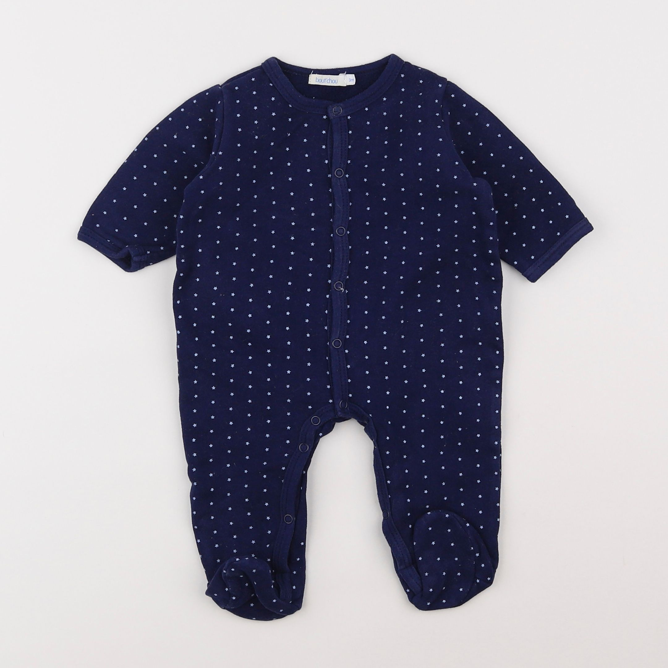 Boutchou - pyjama coton bleu - 3 mois