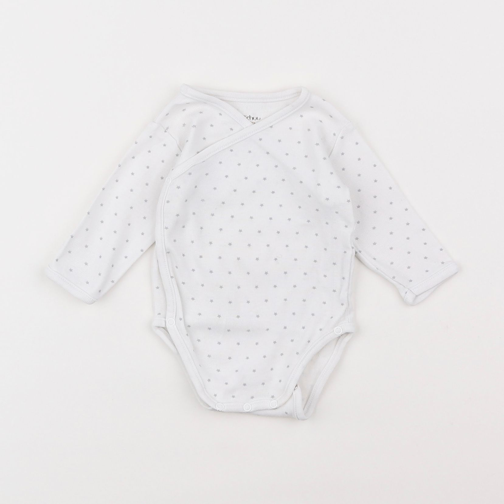 Boutchou - body blanc, gris - 0 mois