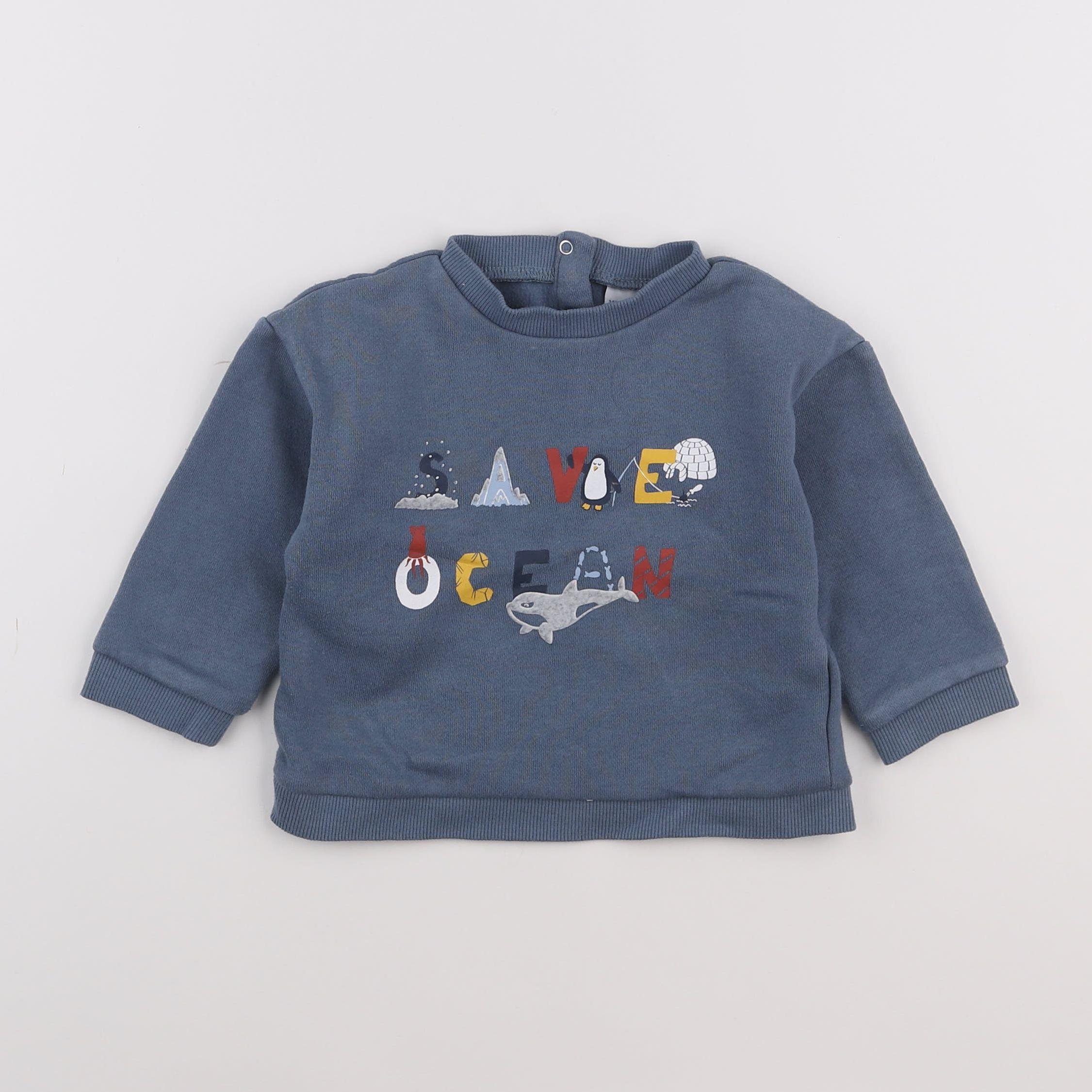 Vertbaudet - sweat bleu - 2 ans