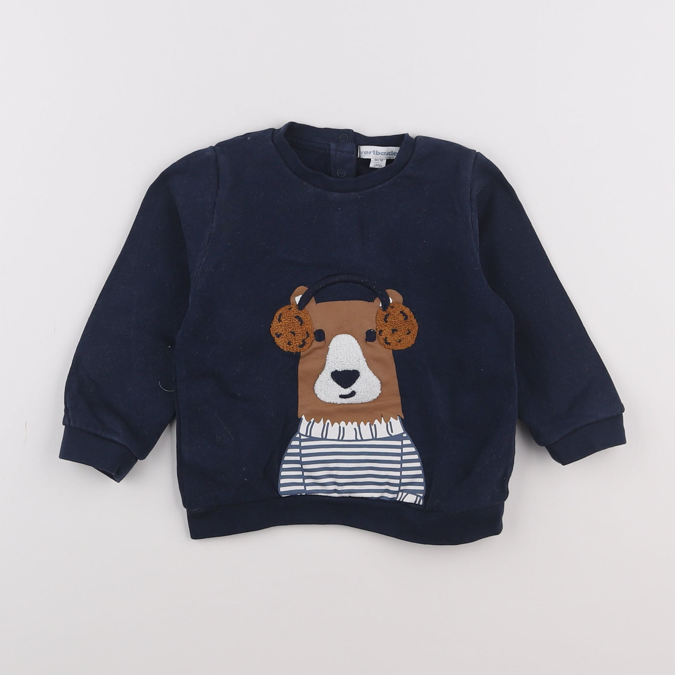 Vertbaudet - sweat bleu - 2 ans