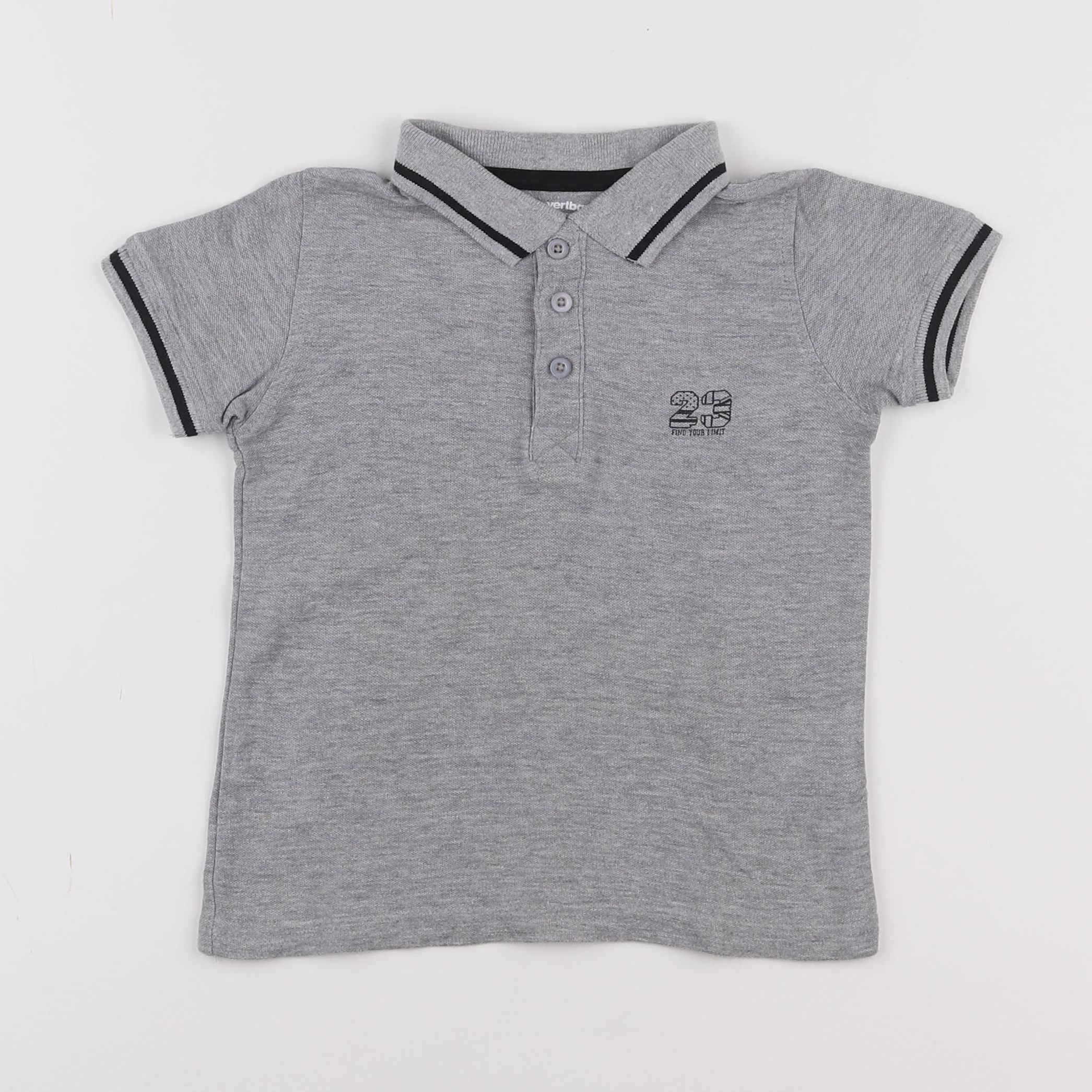 Vertbaudet - polo gris - 4 ans