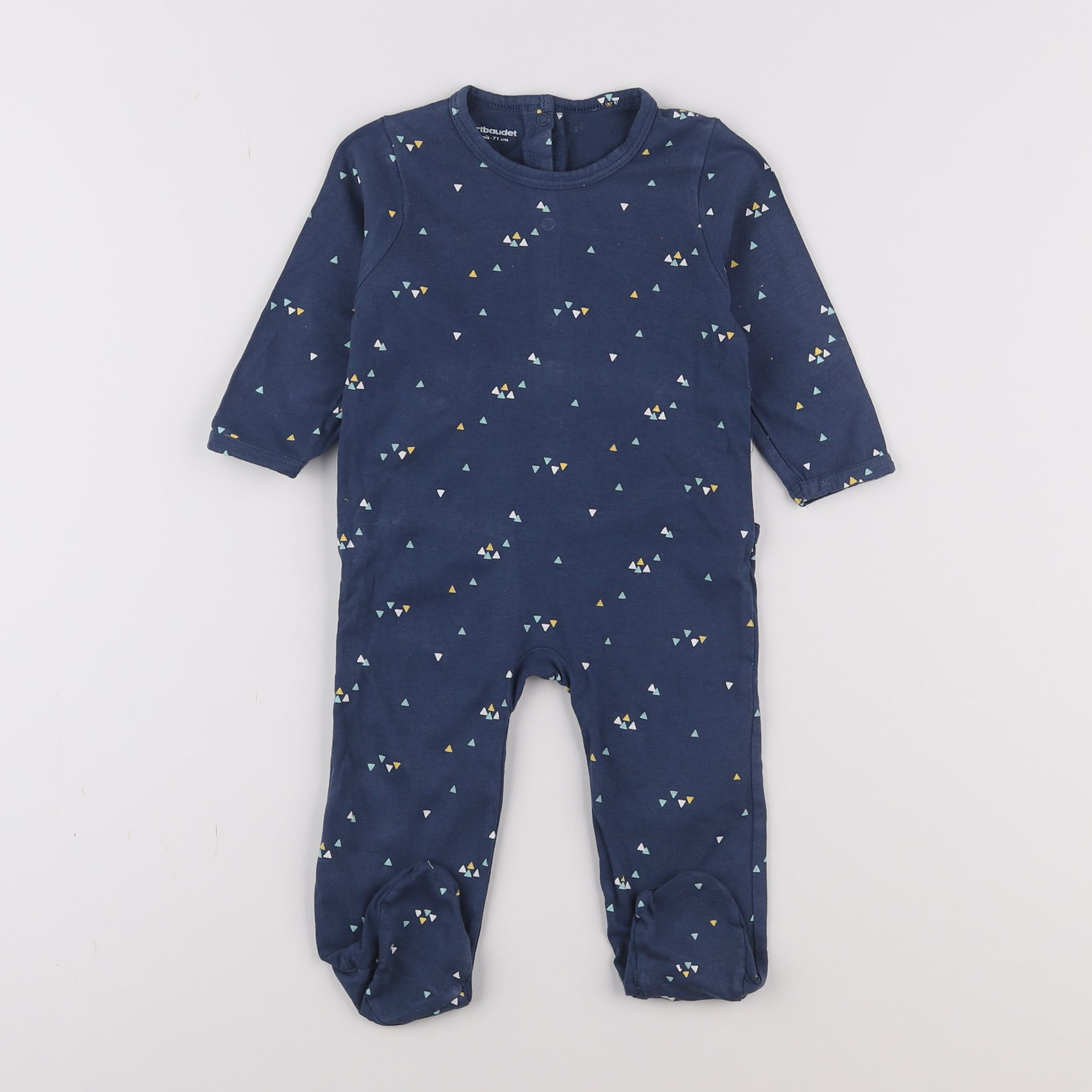 Vertbaudet - pyjama coton bleu - 9 mois