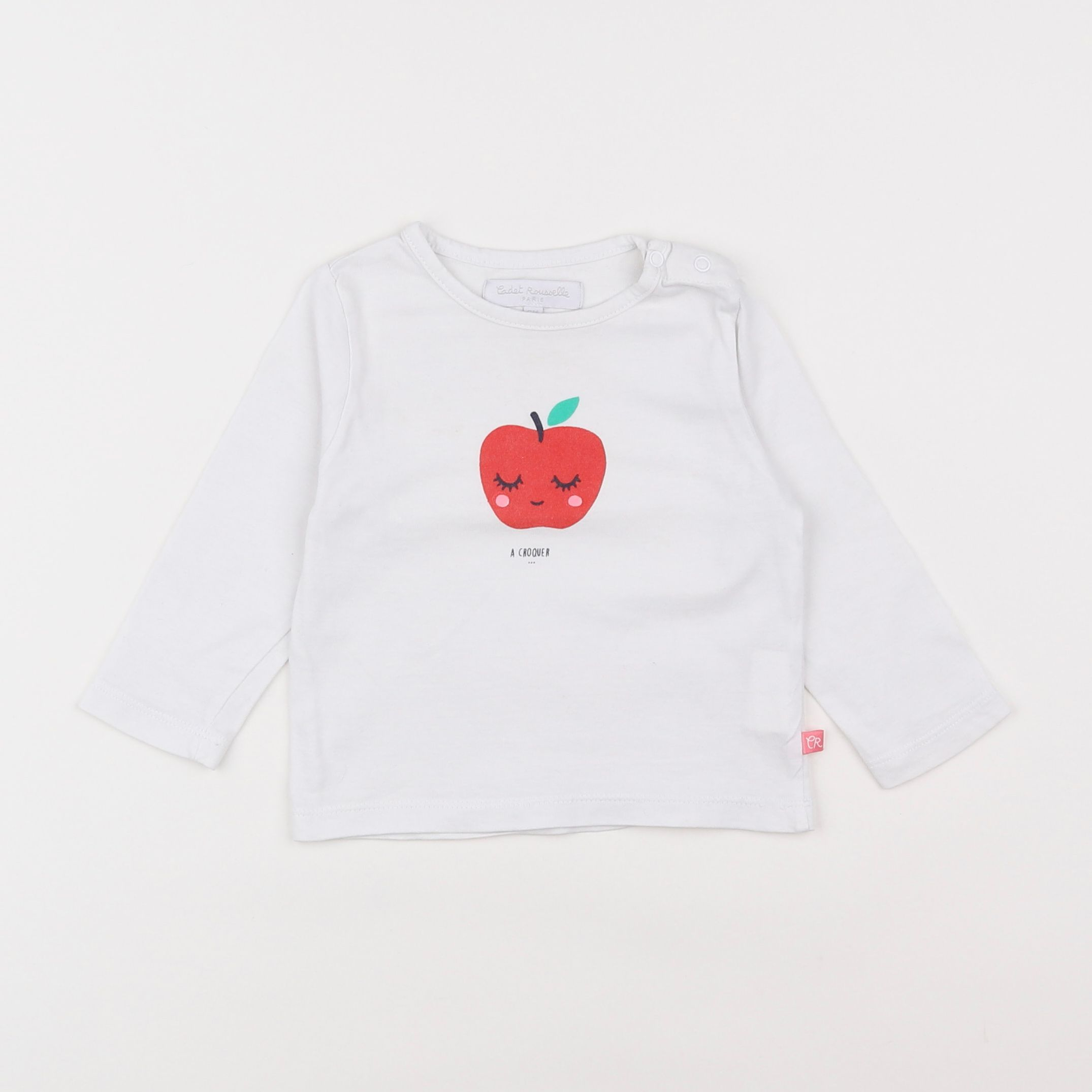 Cadet Rousselle - tee-shirt blanc, rouge - 6 mois