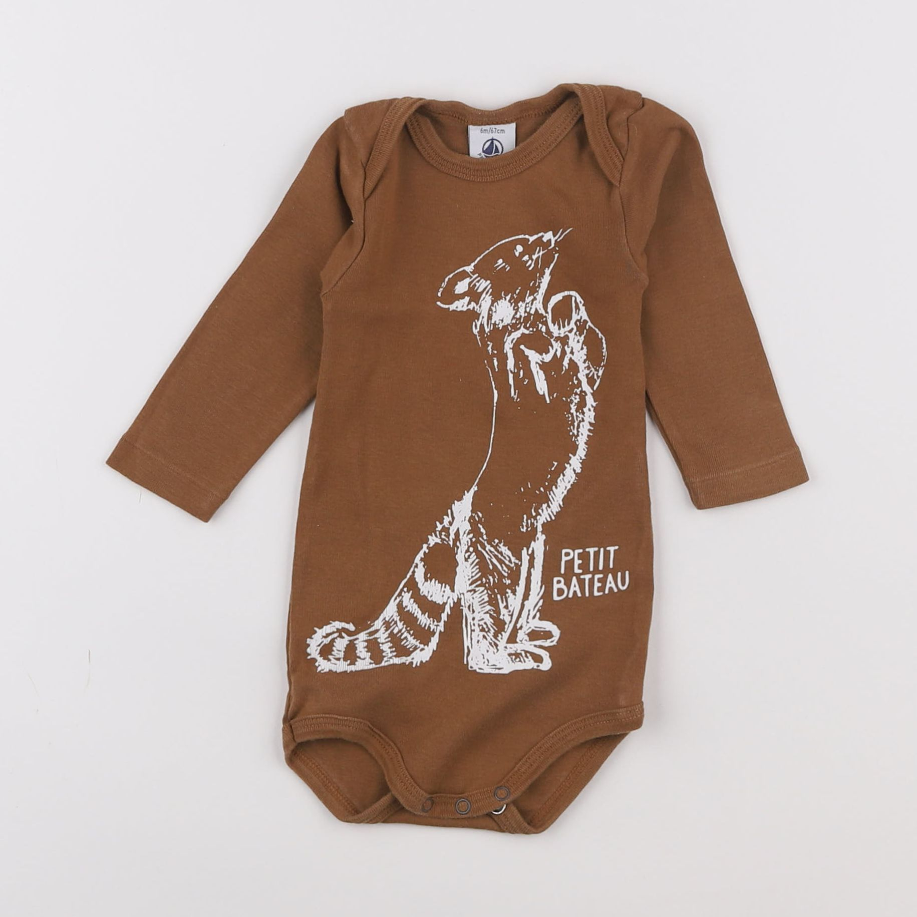 Petit Bateau - body marron - 6 mois