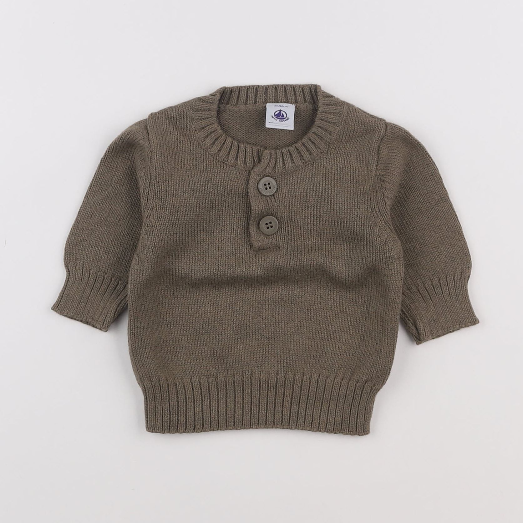 Petit Bateau - pull marron - 3 mois