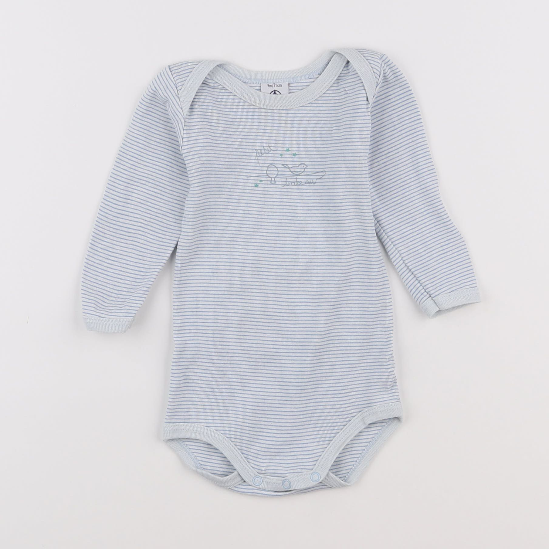 Petit Bateau - body bleu - 9 mois