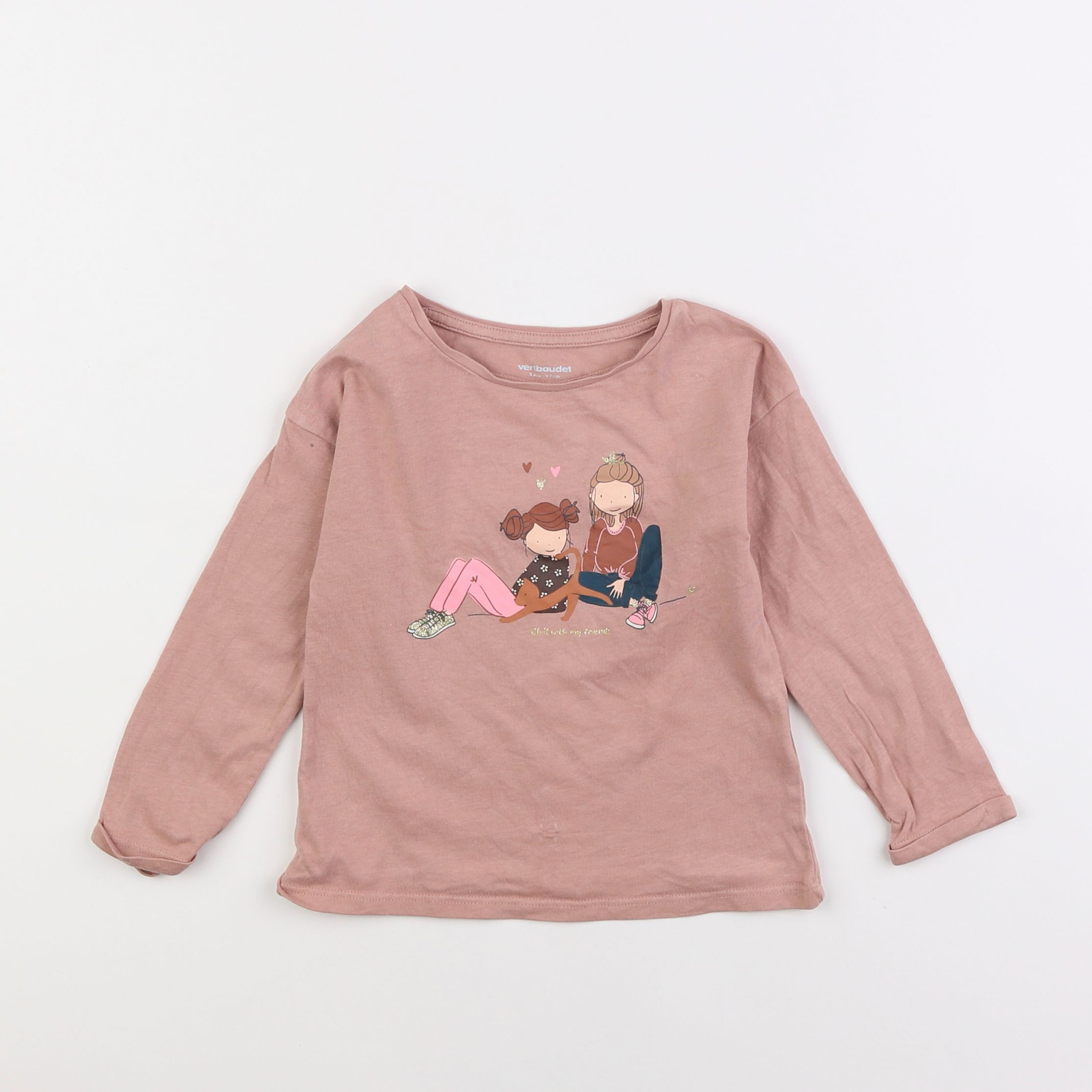 Vertbaudet - tee-shirt rose - 3 ans