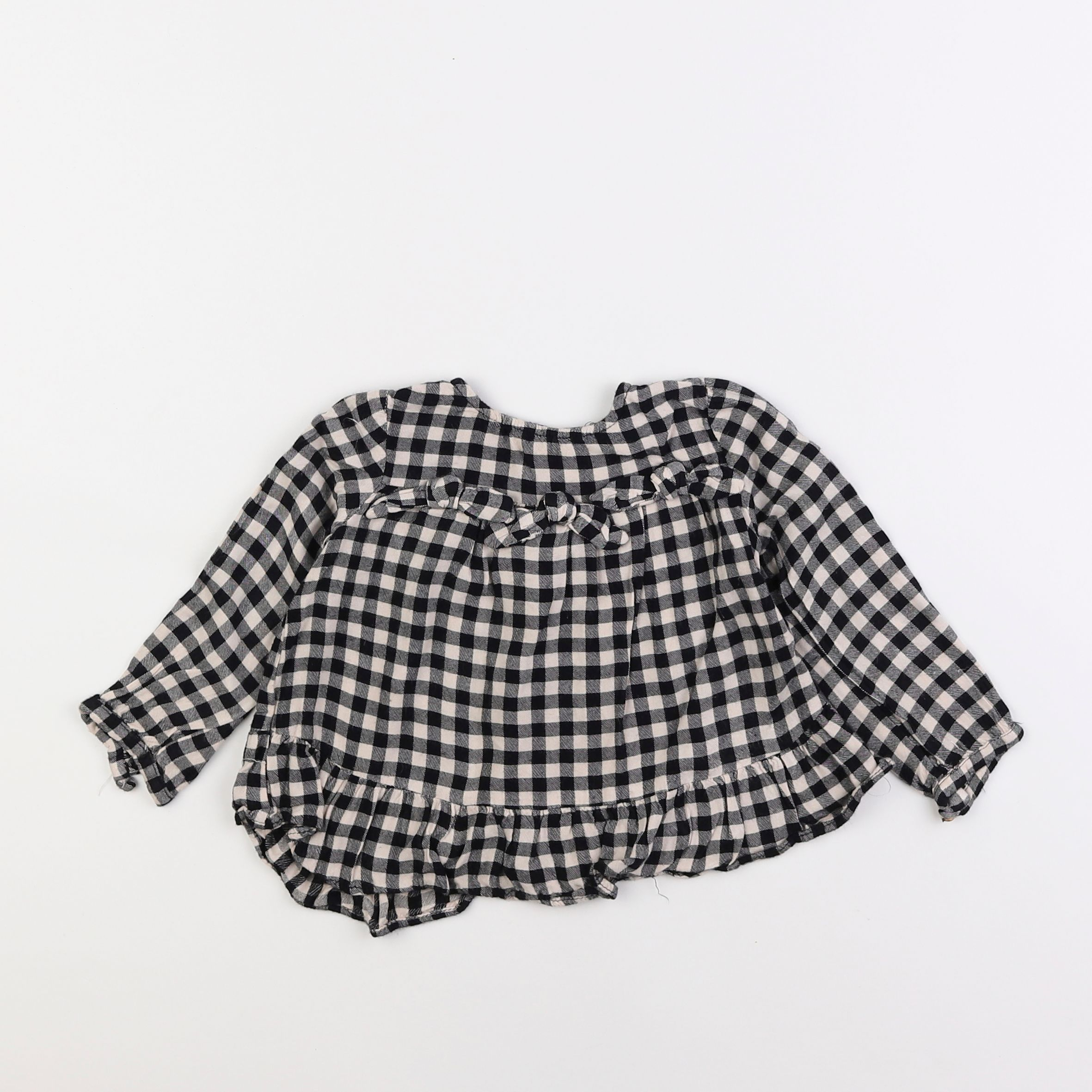 Zara - blouse blanc, noir - 12/18 mois