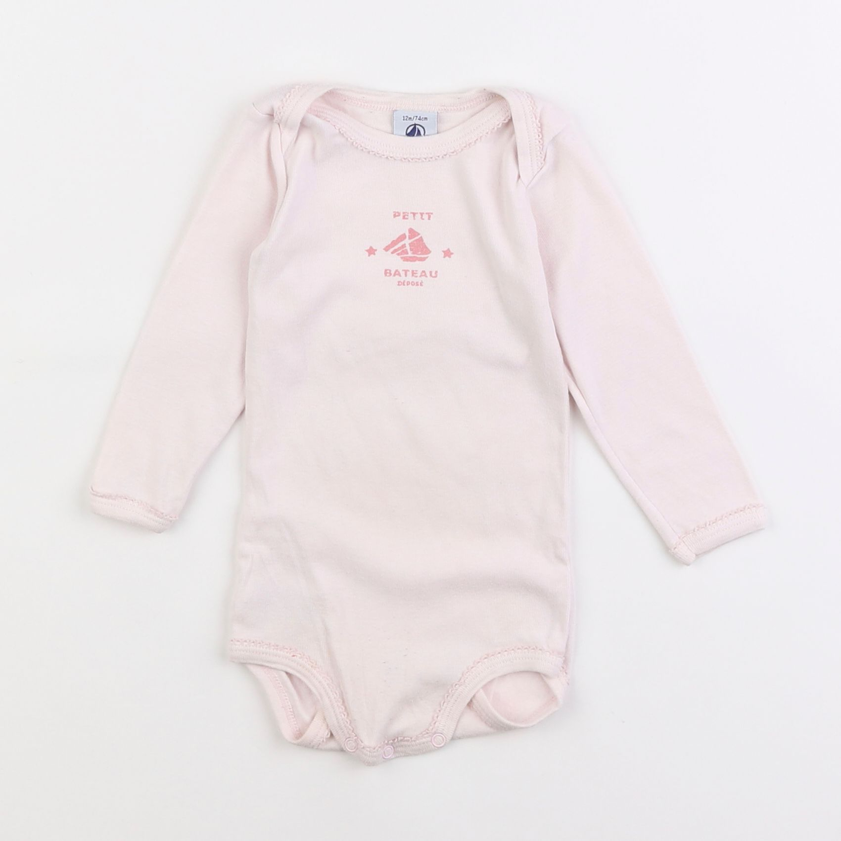 Petit Bateau - body rose - 12 mois