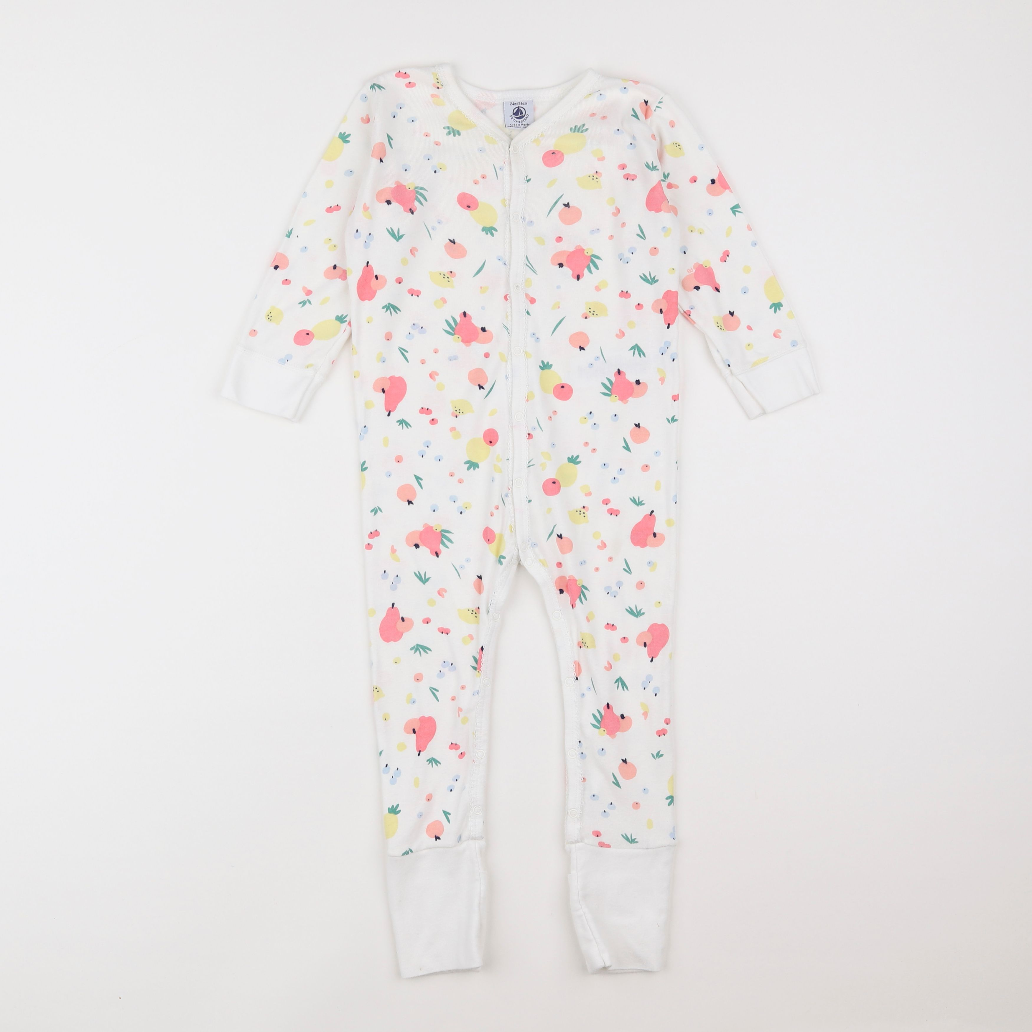 Petit Bateau - pyjama coton blanc - 2 ans