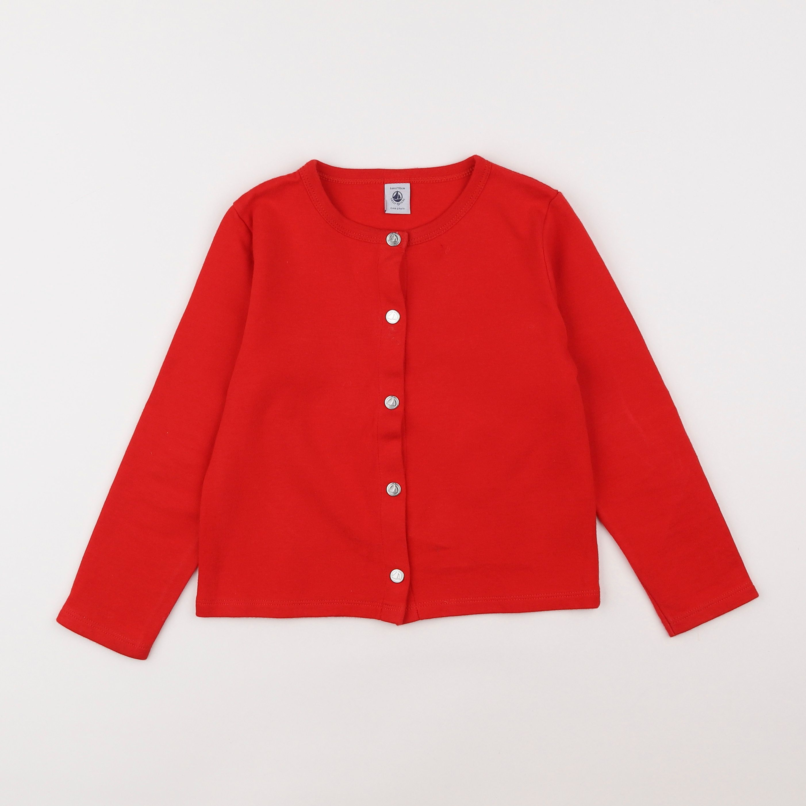 Petit Bateau - gilet rouge - 6 ans