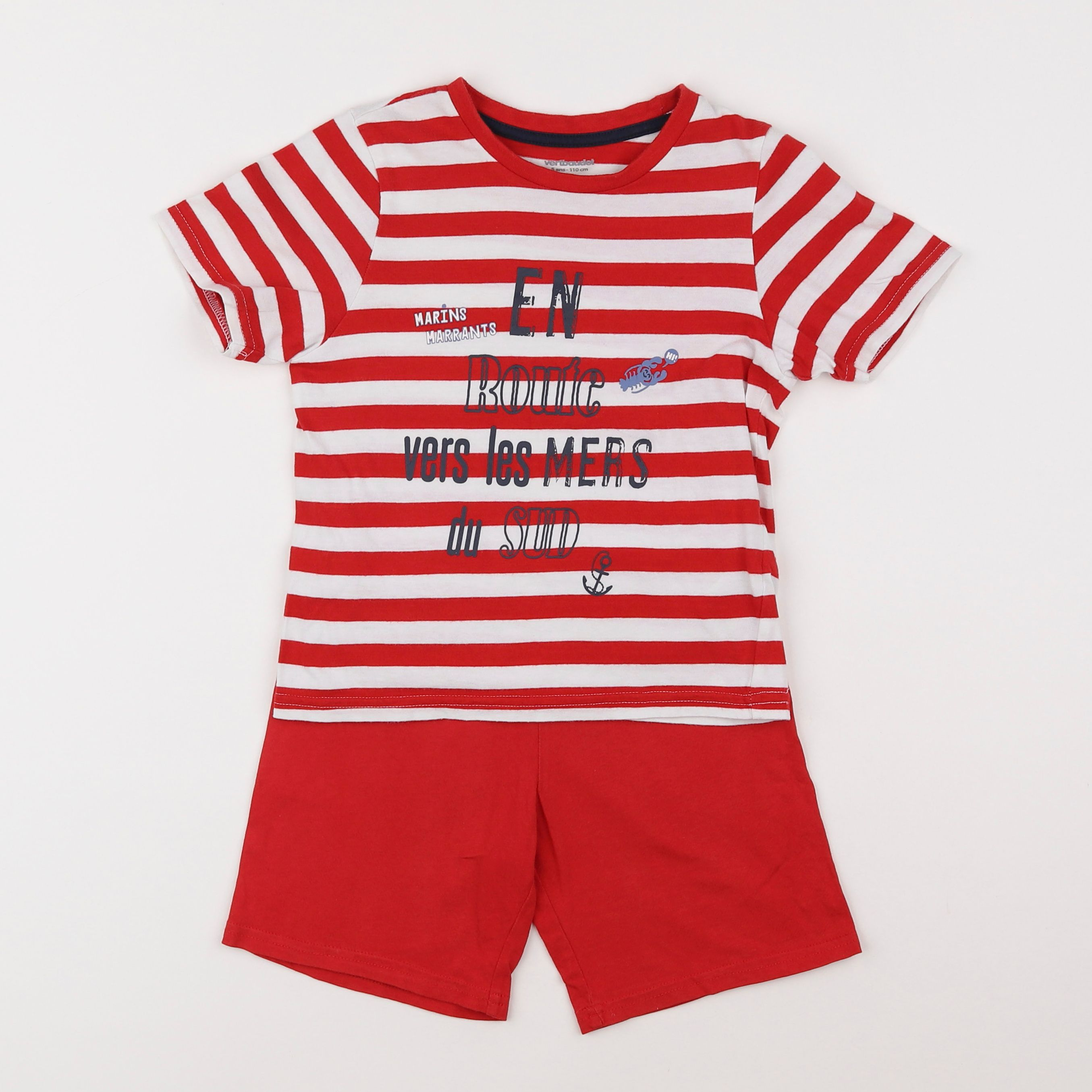 Vertbaudet - pyjama coton rouge - 5 ans