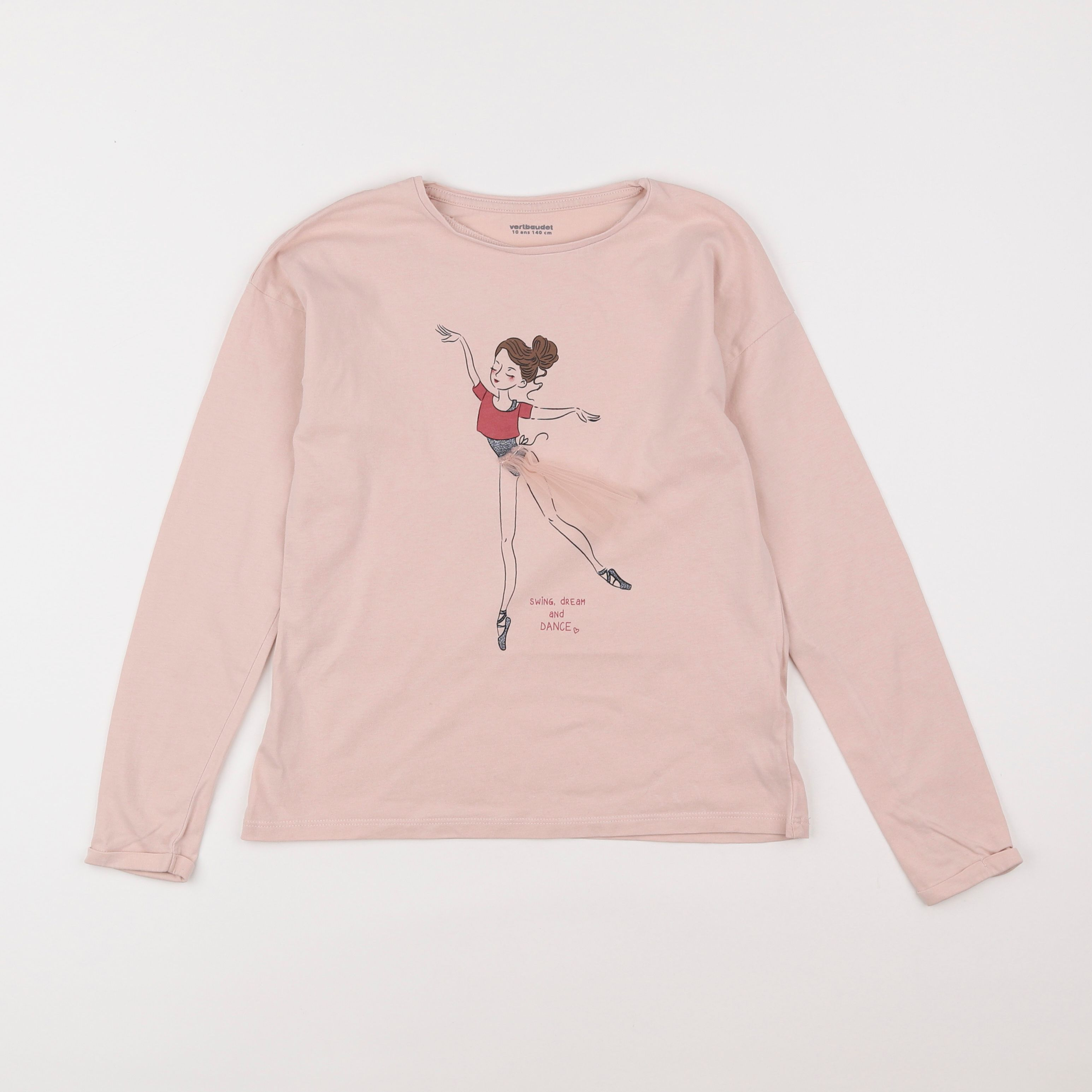 Vertbaudet - tee-shirt rose - 10 ans