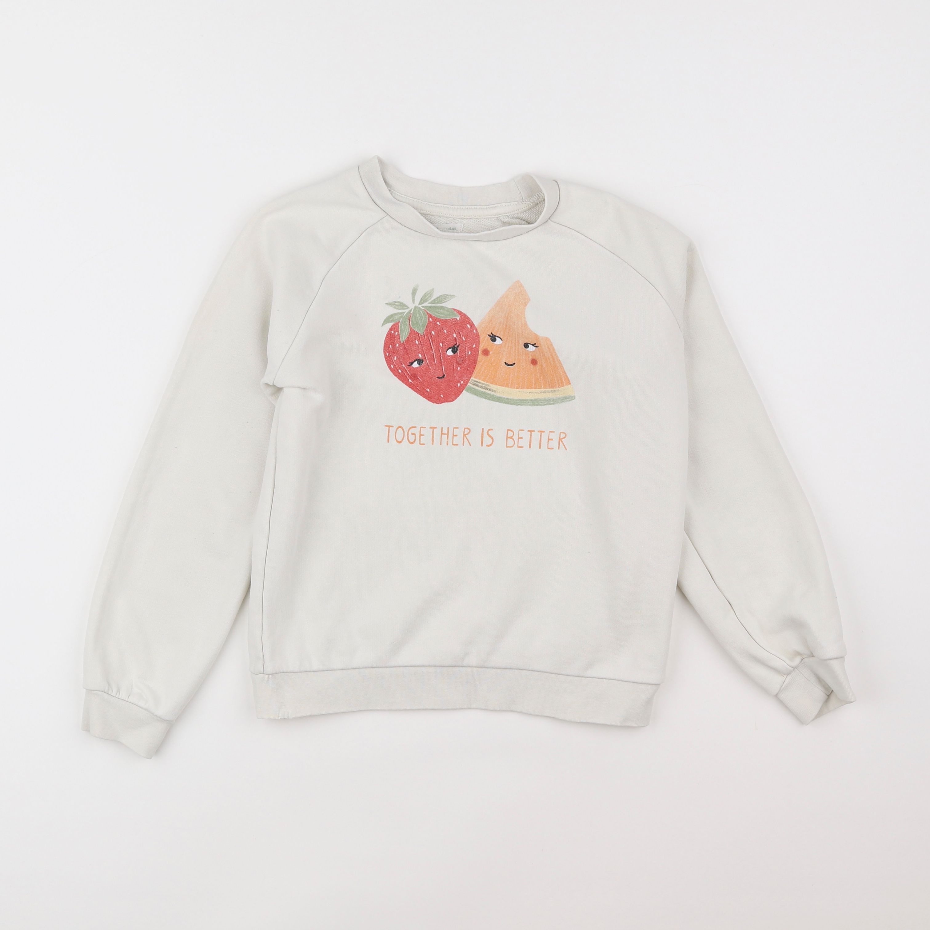 Vertbaudet - sweat blanc - 8 ans