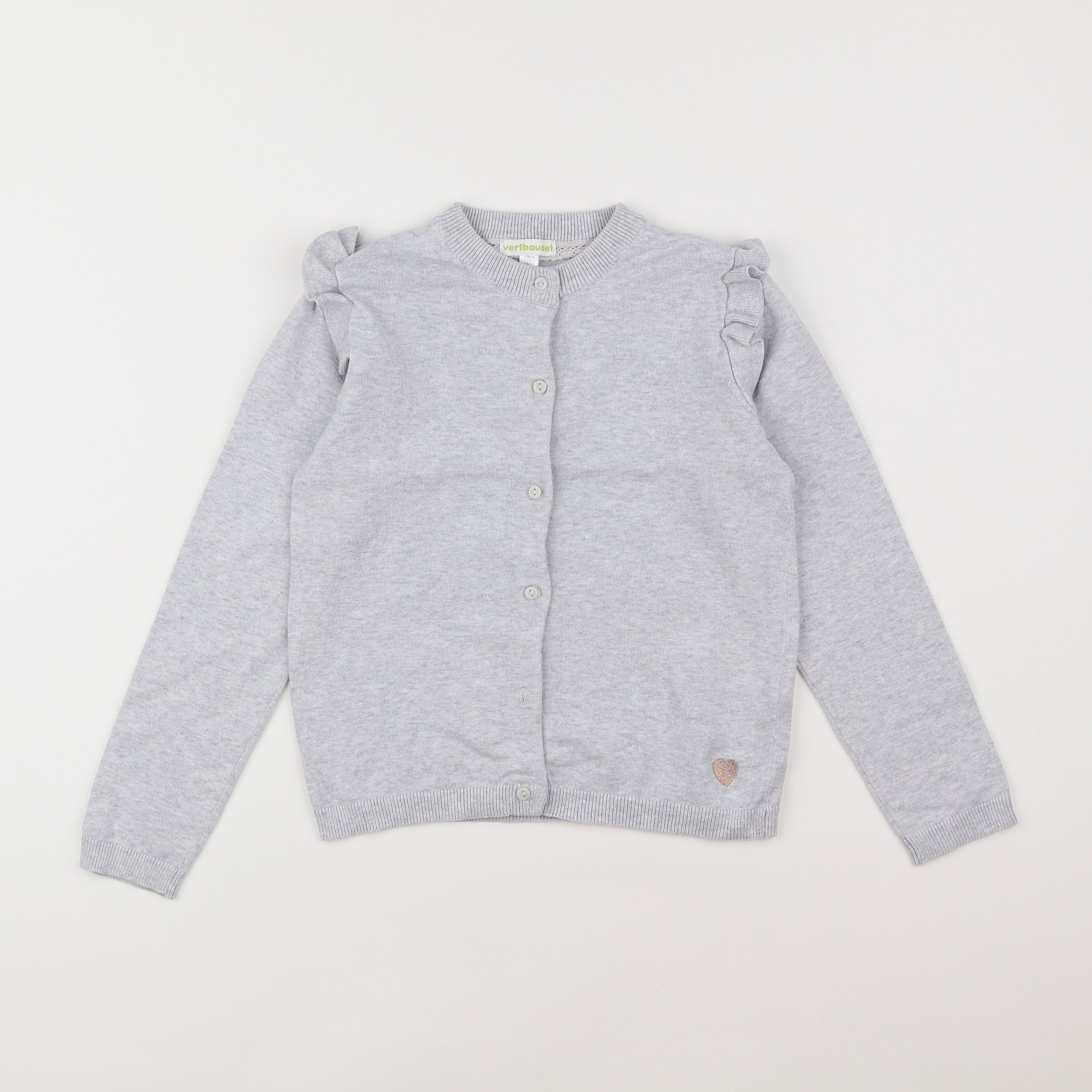 Vertbaudet - gilet gris - 8 ans