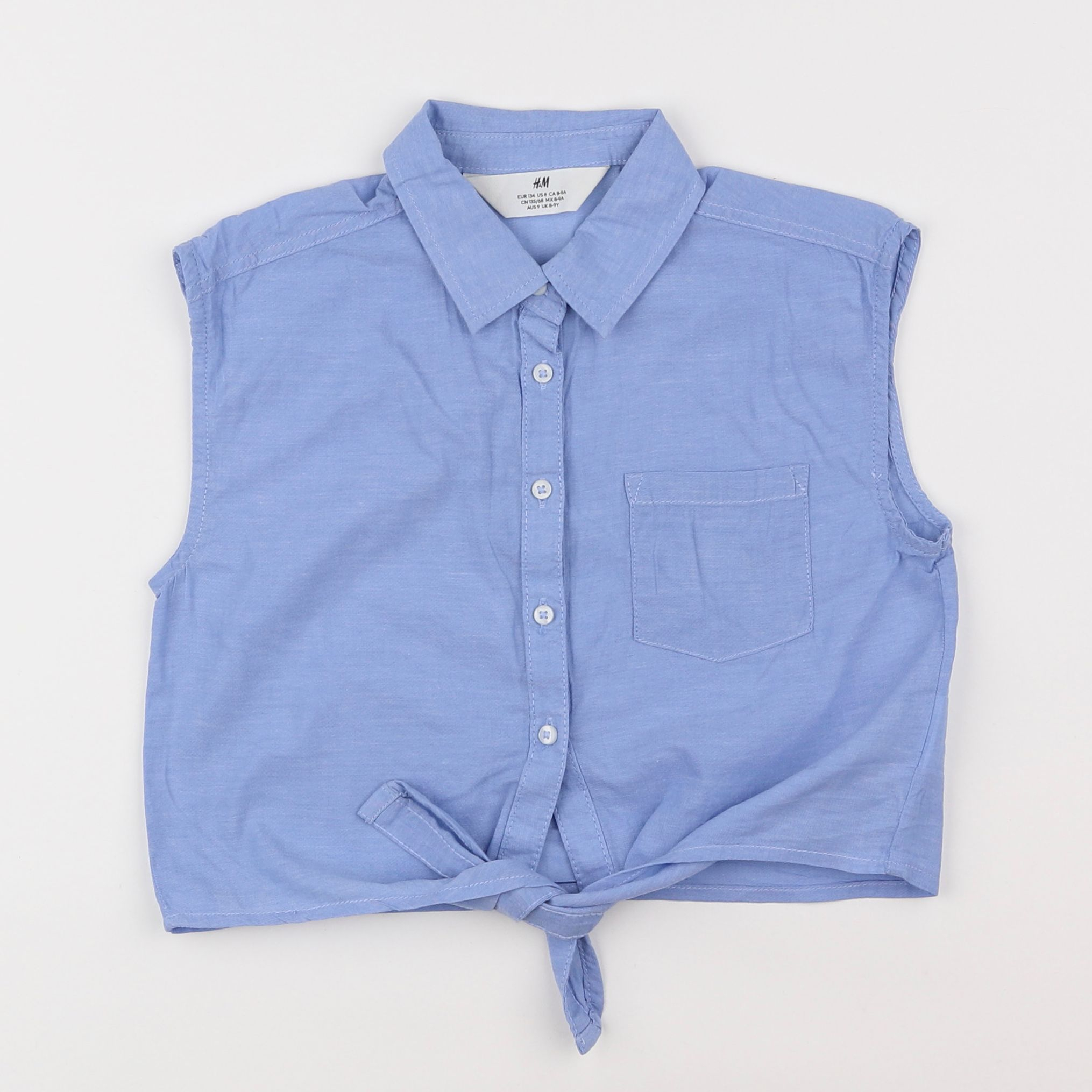 H&M - chemise bleu - 8/9 ans