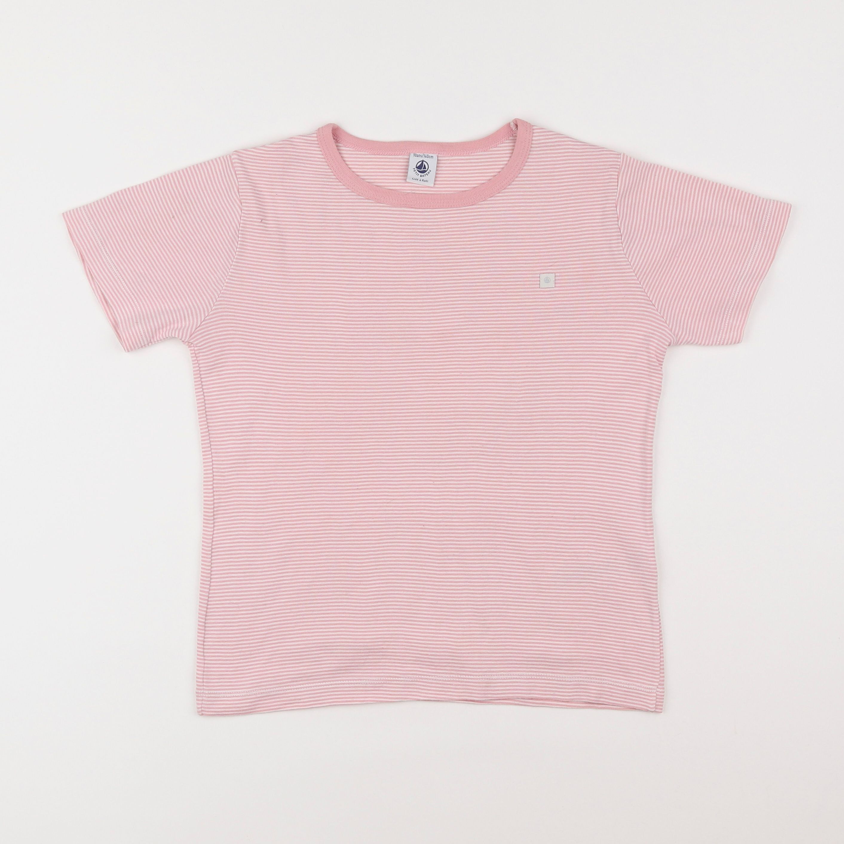 Petit Bateau - maillot de corps blanc, rose - 10 ans