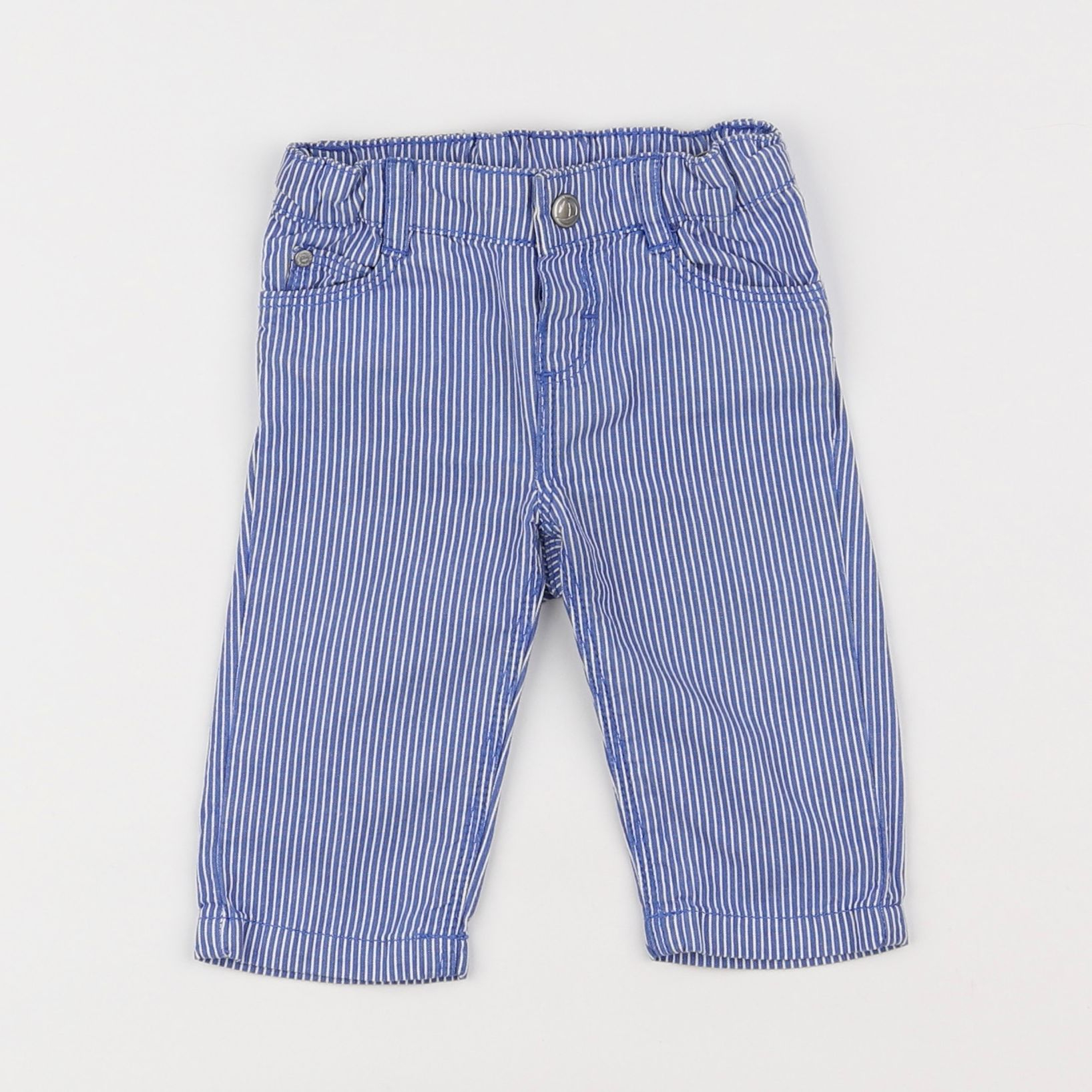 Petit Bateau - pantalon bleu - 3 mois