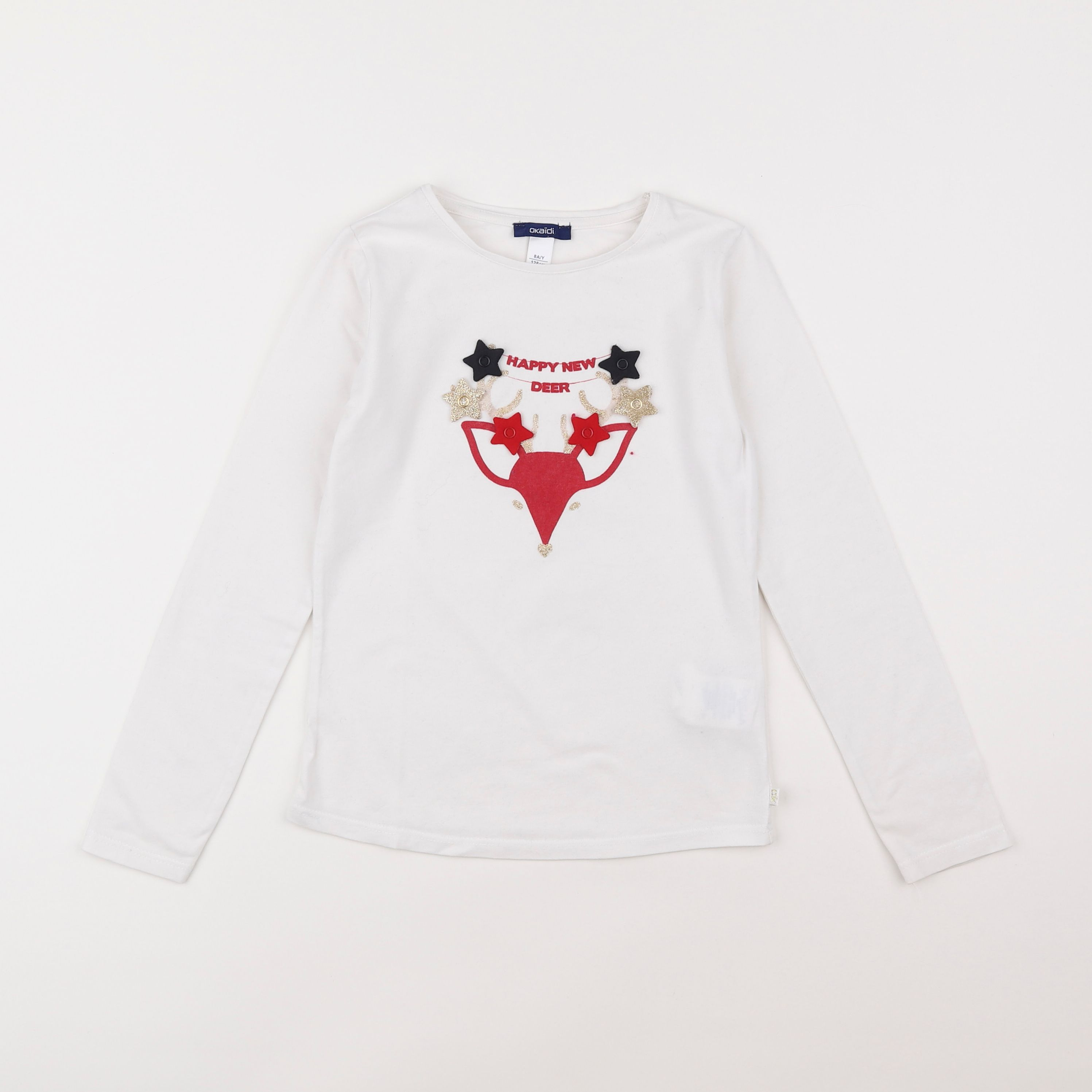 Okaidi - tee-shirt blanc - 8 ans