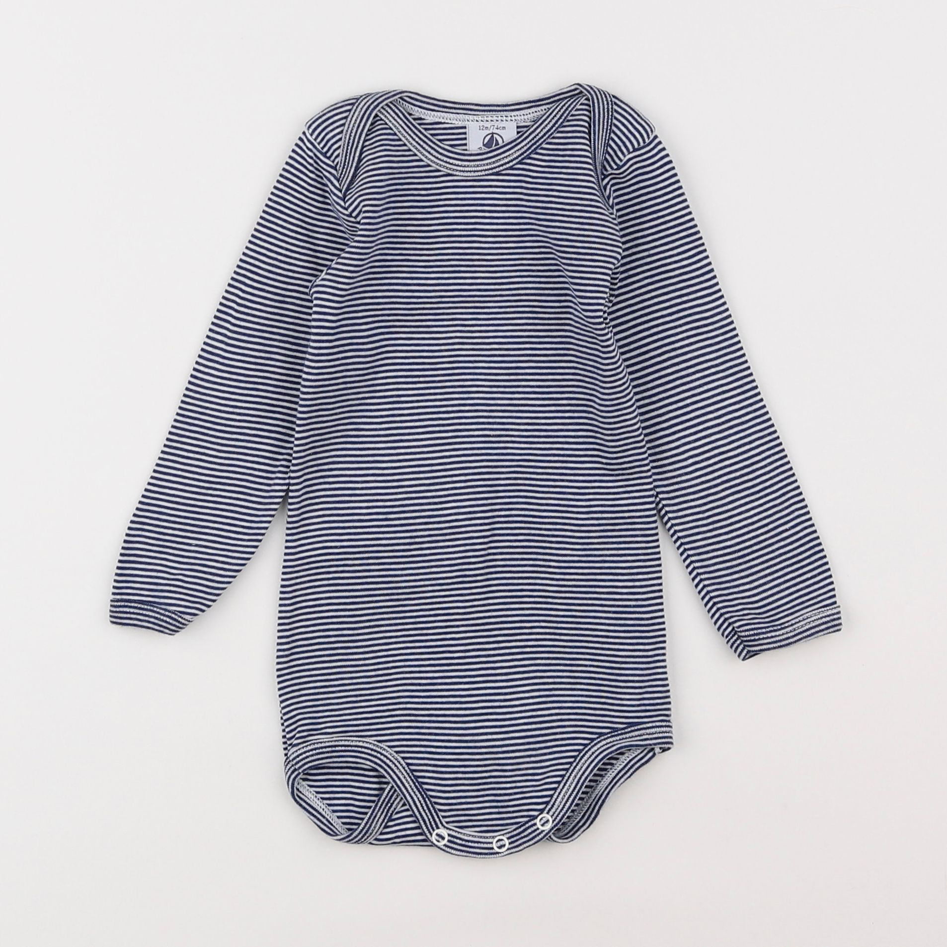 Petit Bateau - body bleu - 12 mois