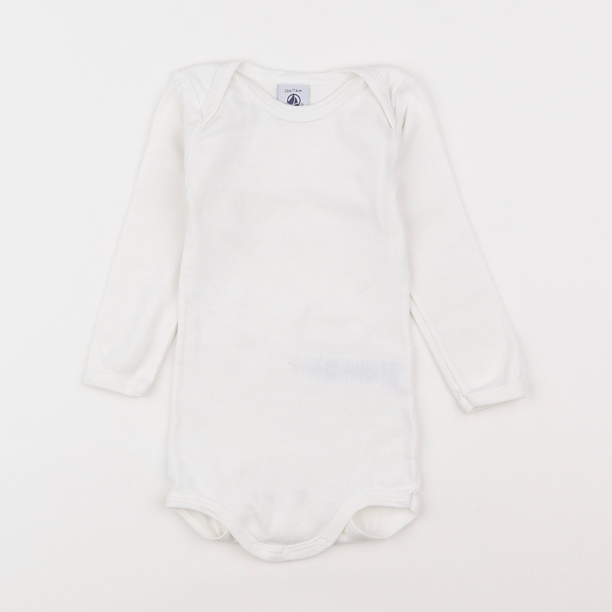 Petit Bateau - body blanc - 12 mois