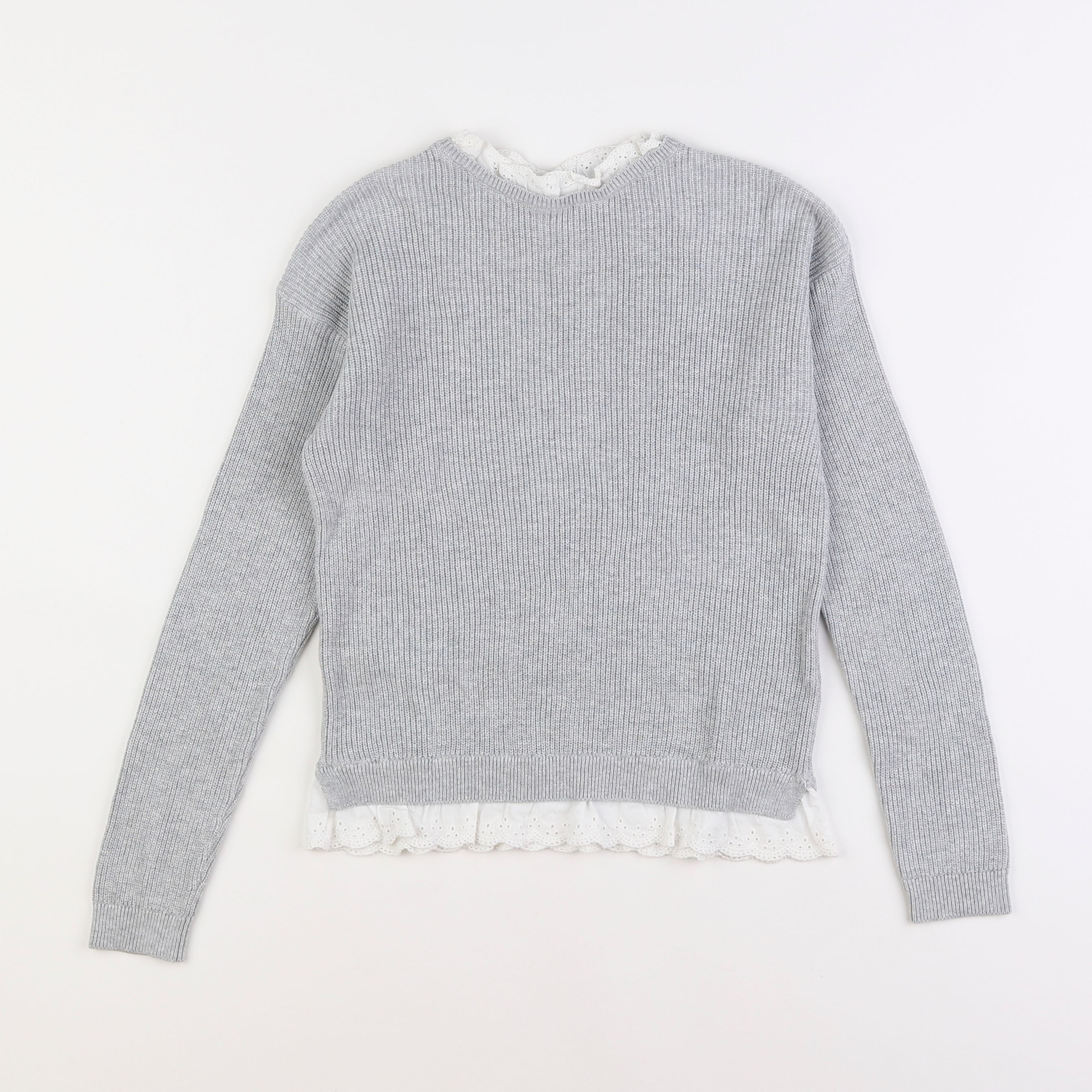 Vertbaudet - pull gris - 8 ans