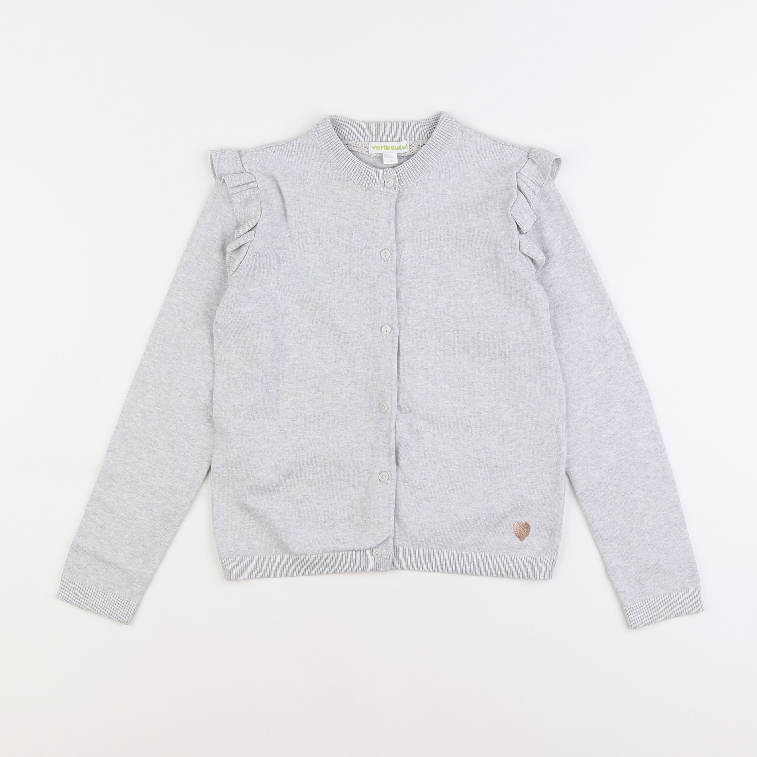 Vertbaudet - gilet gris - 8 ans