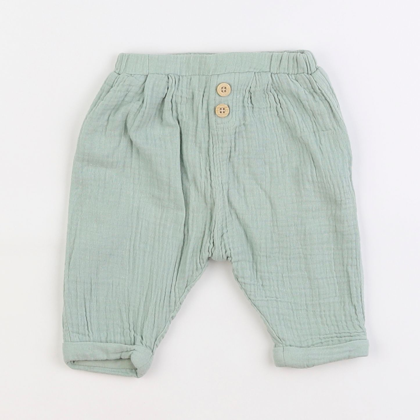 Vertbaudet - pantalon doublé vert - 3 mois