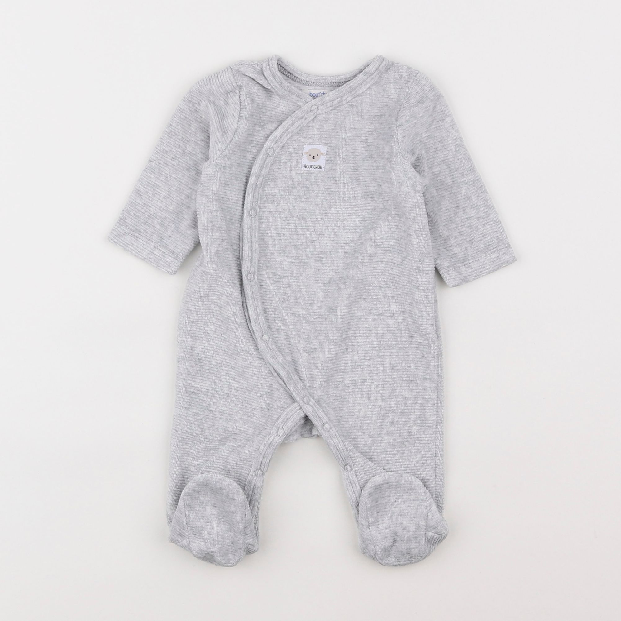 Boutchou - pyjama velours gris - 1 mois