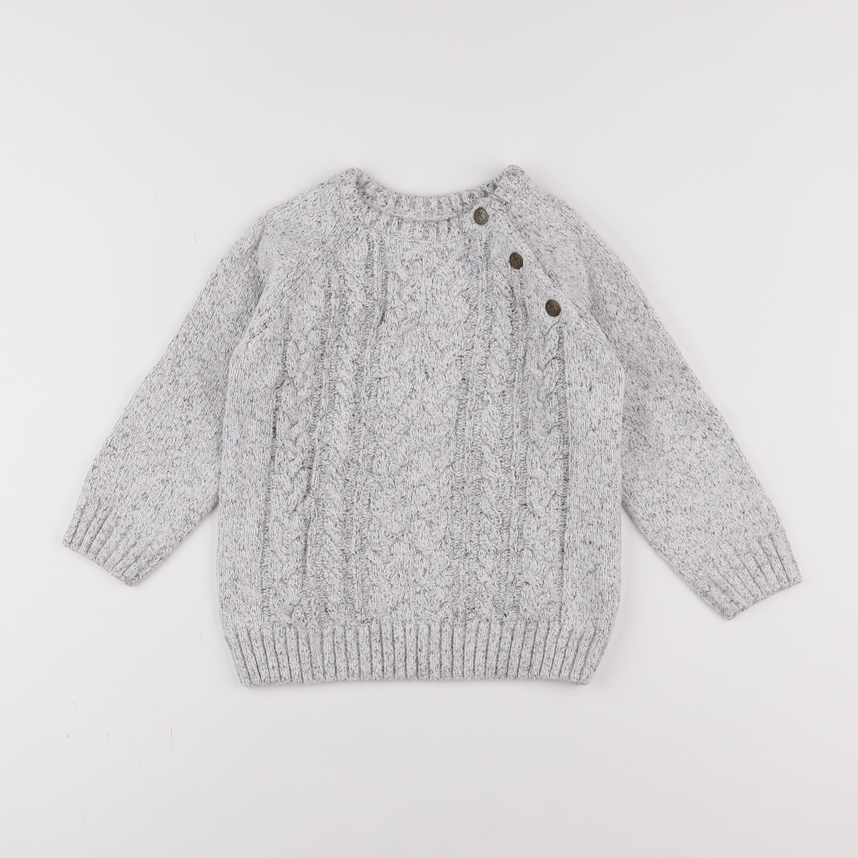 Vertbaudet - pull gris - 5 ans