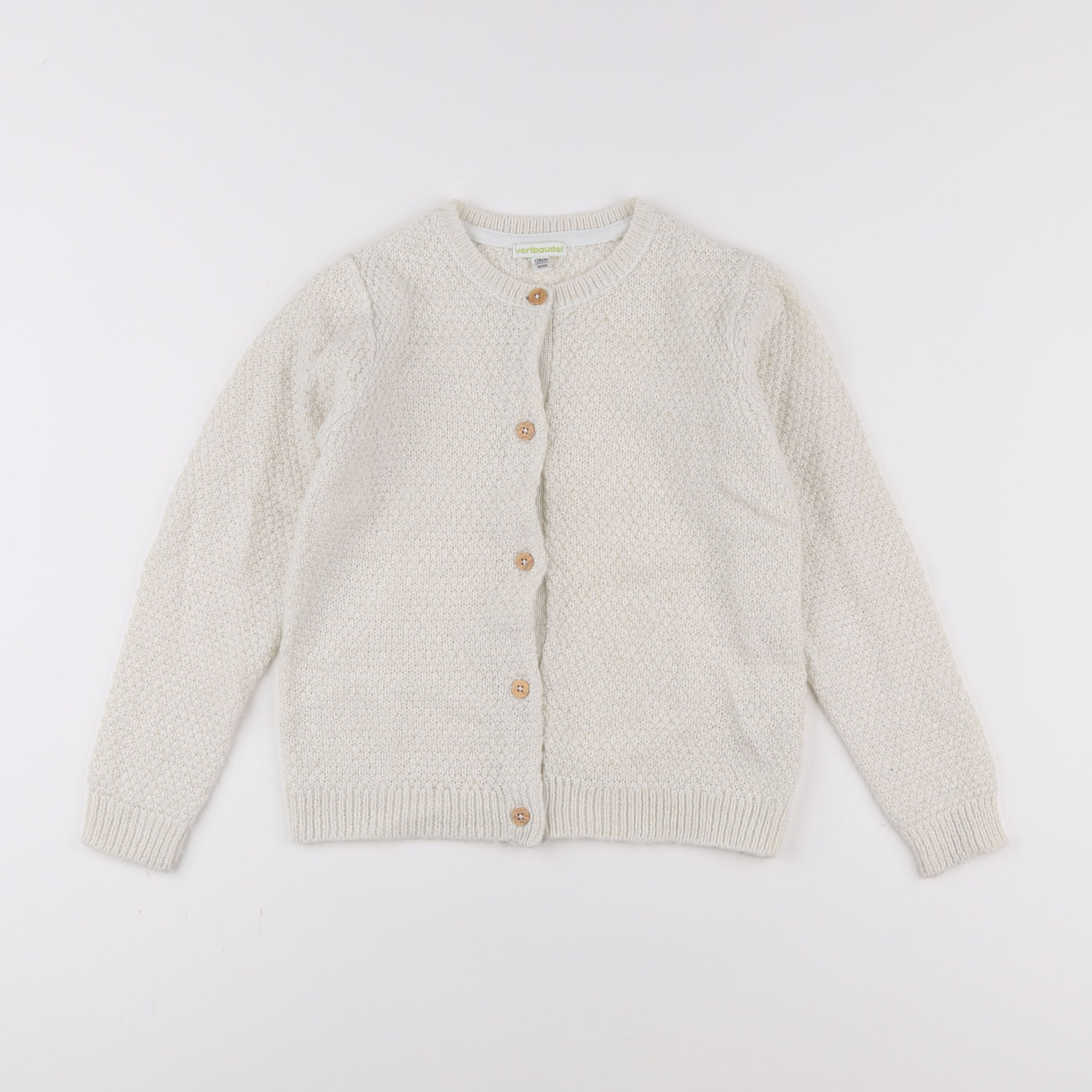 Vertbaudet - gilet beige, or - 8 ans