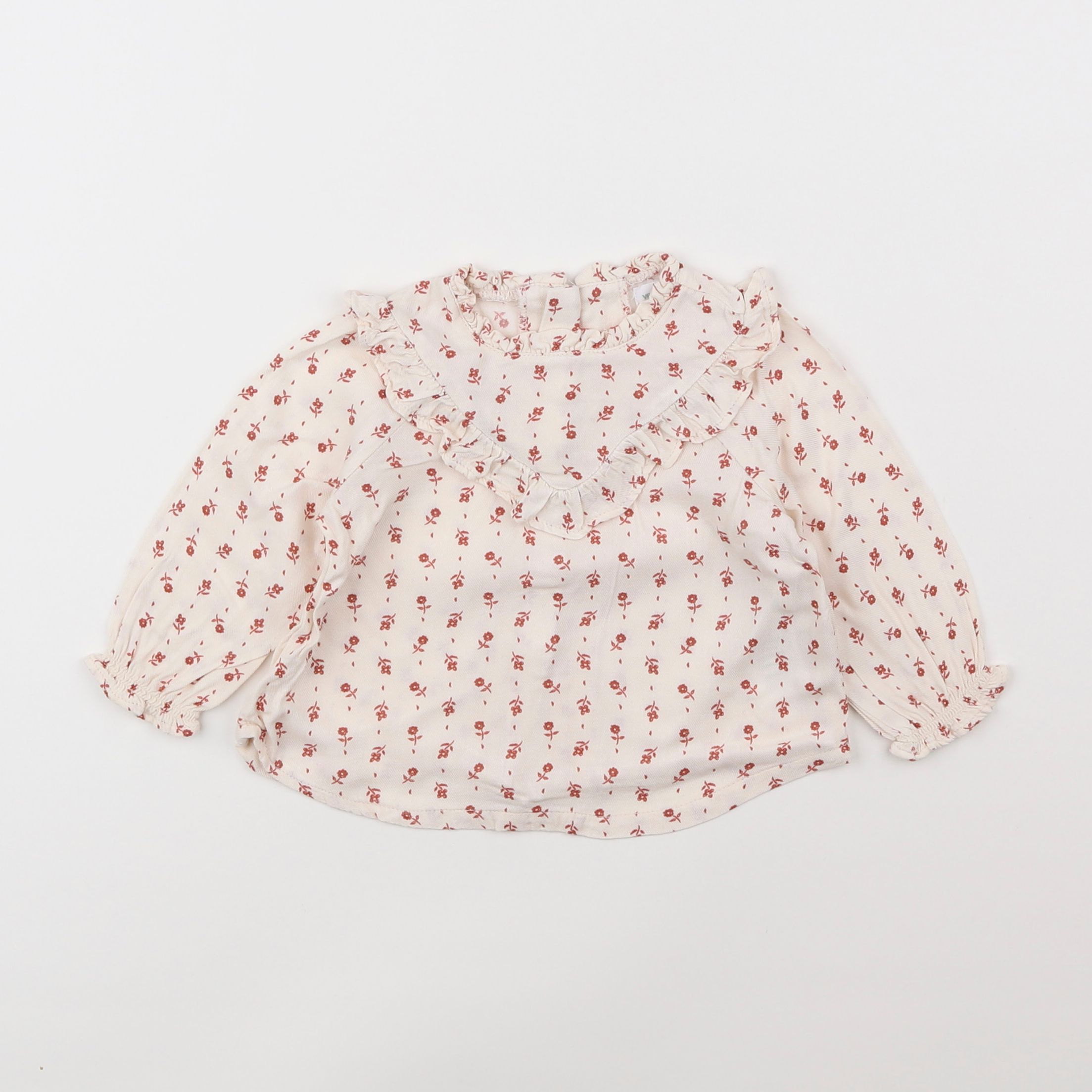 Vertbaudet - blouse blanc, rouge - 6 mois