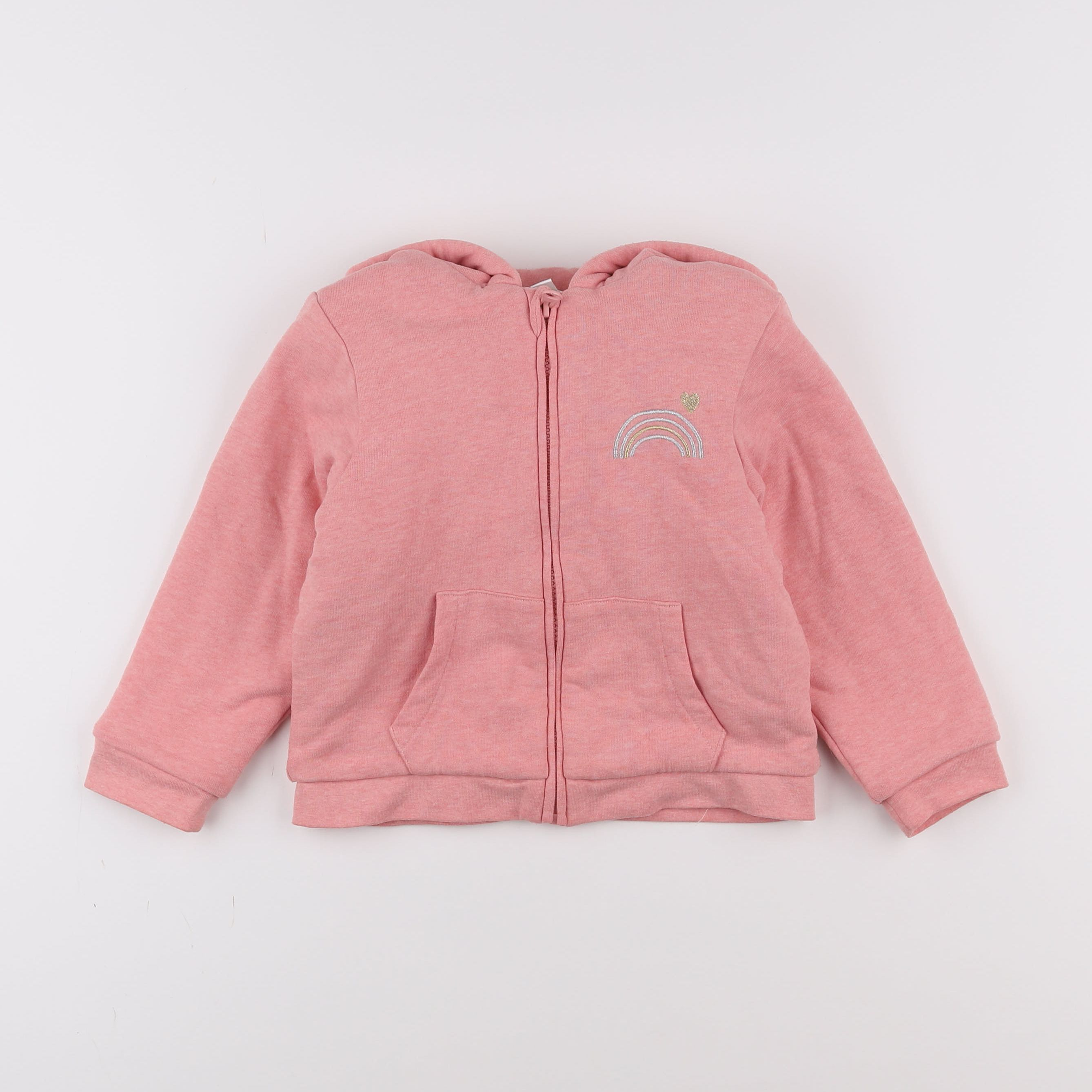 Vertbaudet - sweat rose - 6 ans