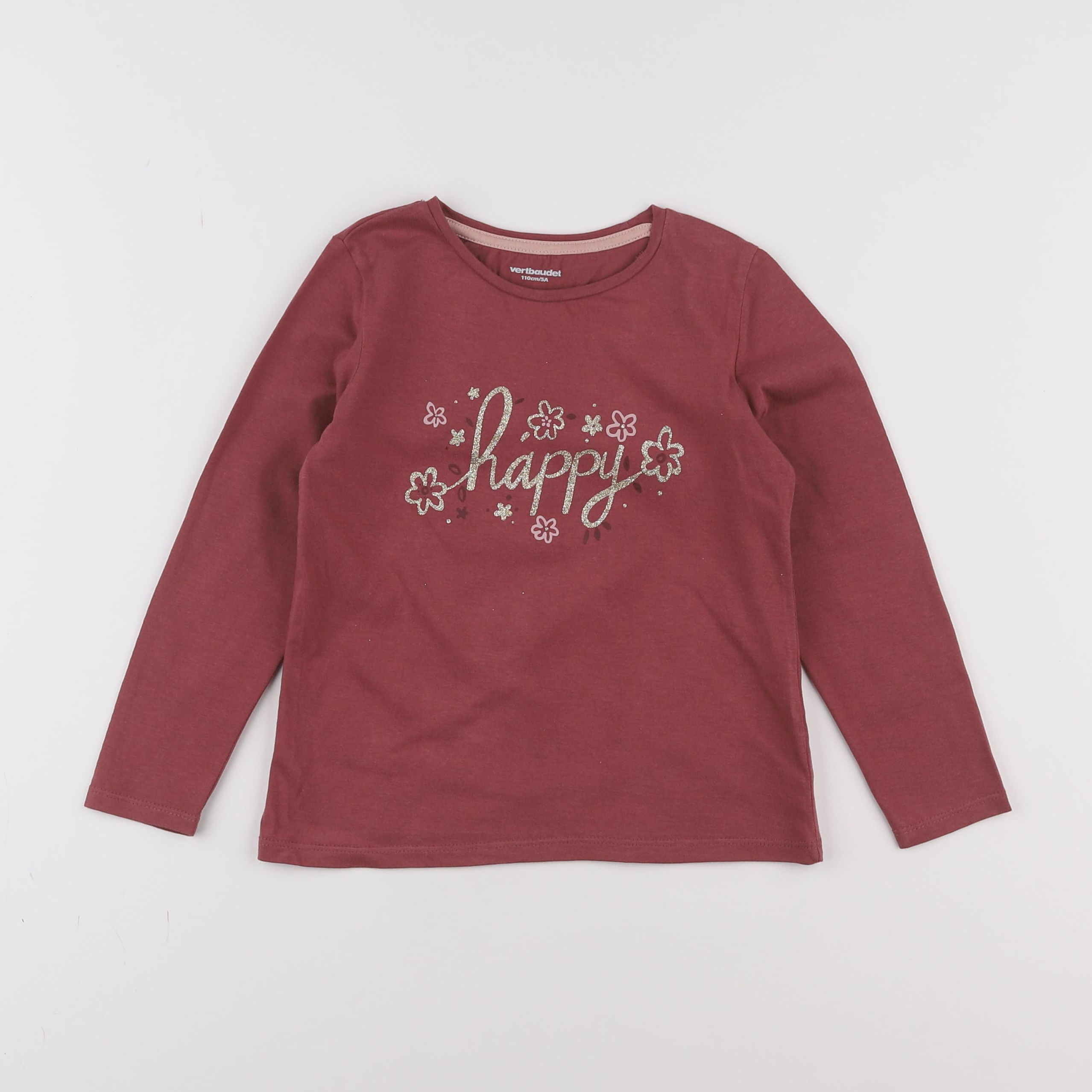 Vertbaudet - tee-shirt rouge - 5 ans