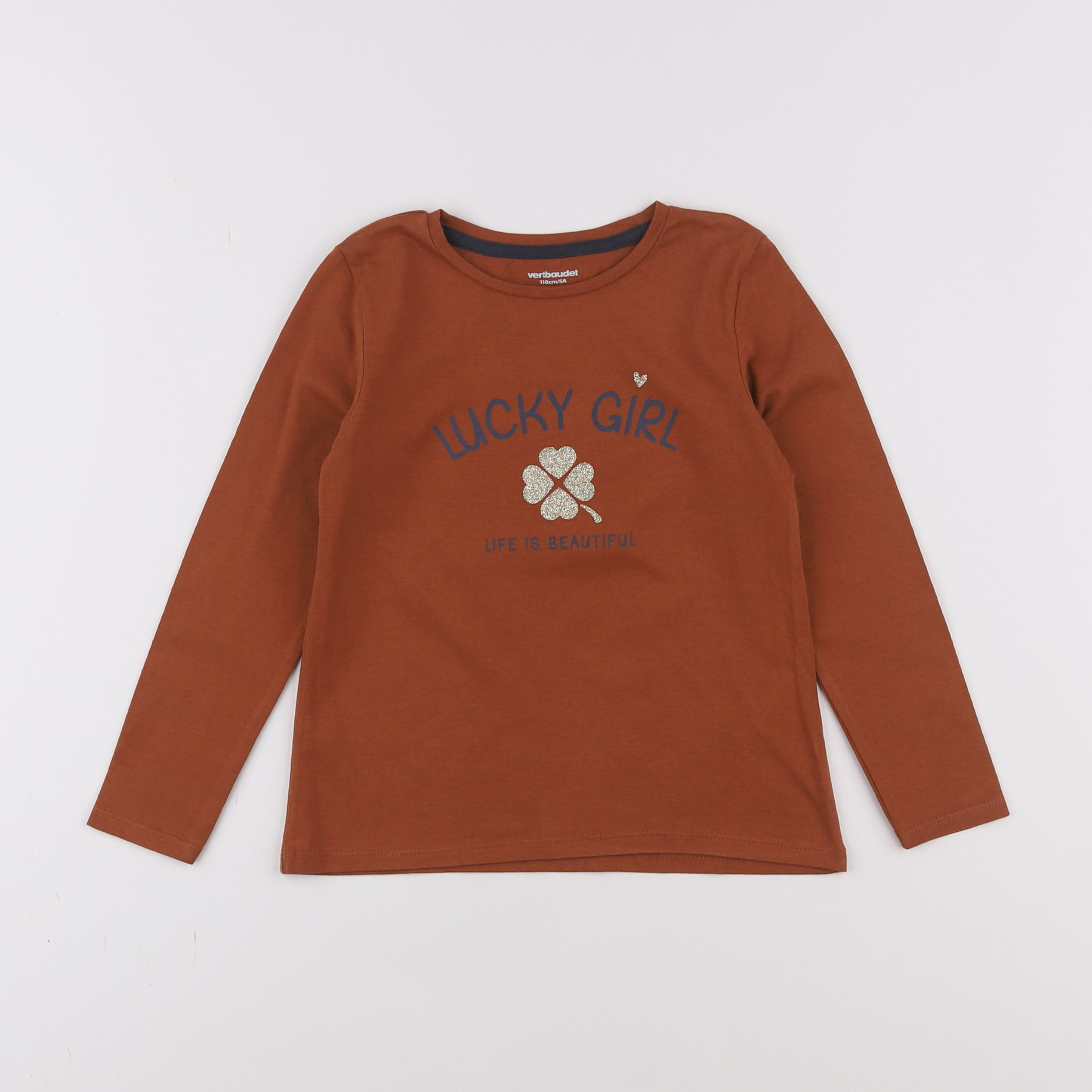 Vertbaudet - tee-shirt marron - 5 ans