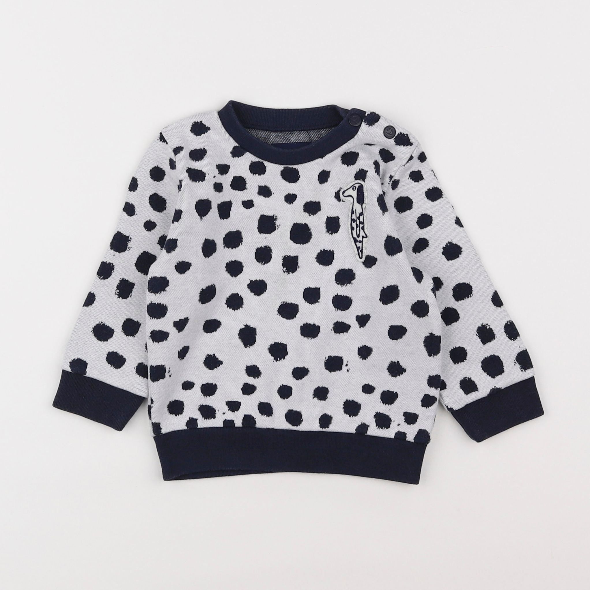 Petit Bateau - sweat bleu - 12 mois