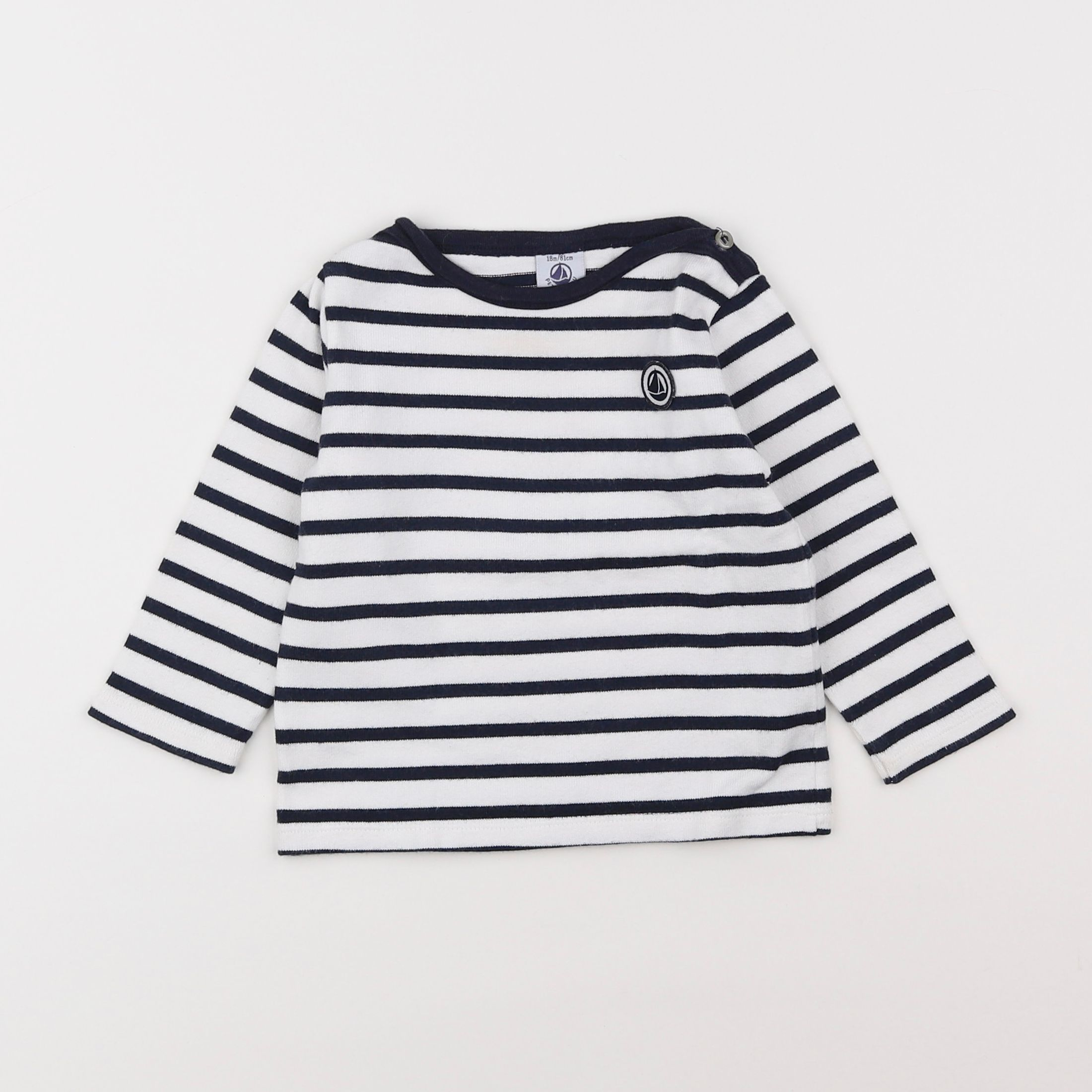 Petit Bateau - pull bleu - 18 mois