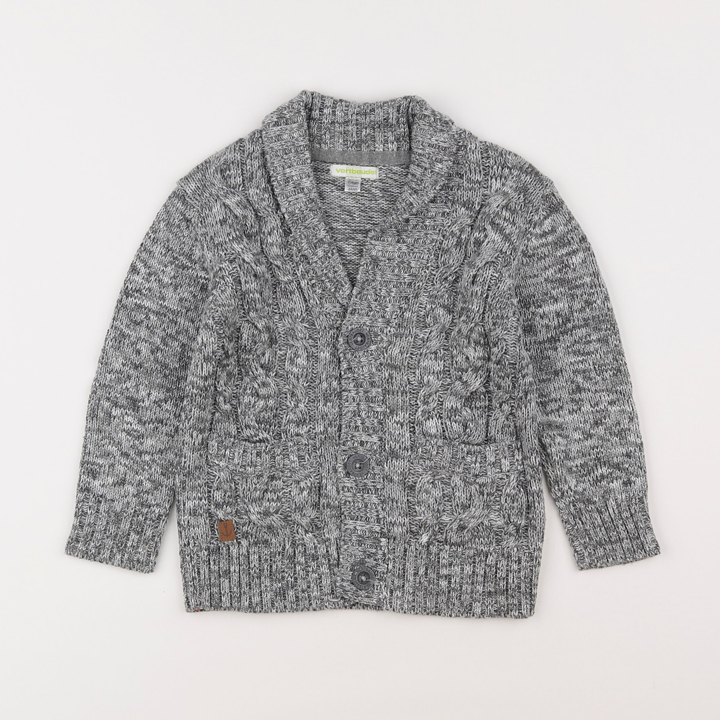 Vertbaudet - gilet gris - 4 ans