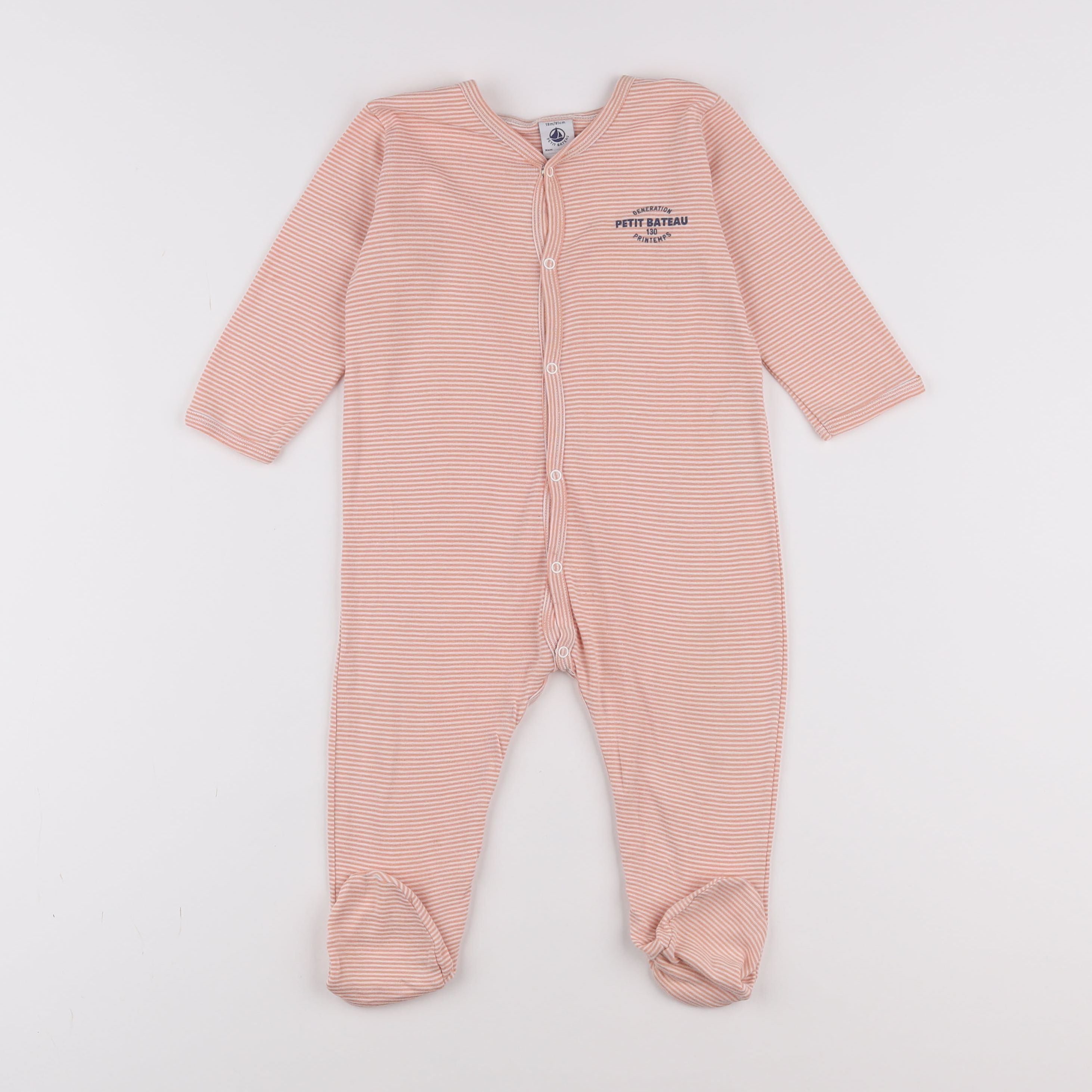 Petit Bateau - pyjama coton orange - 18 mois